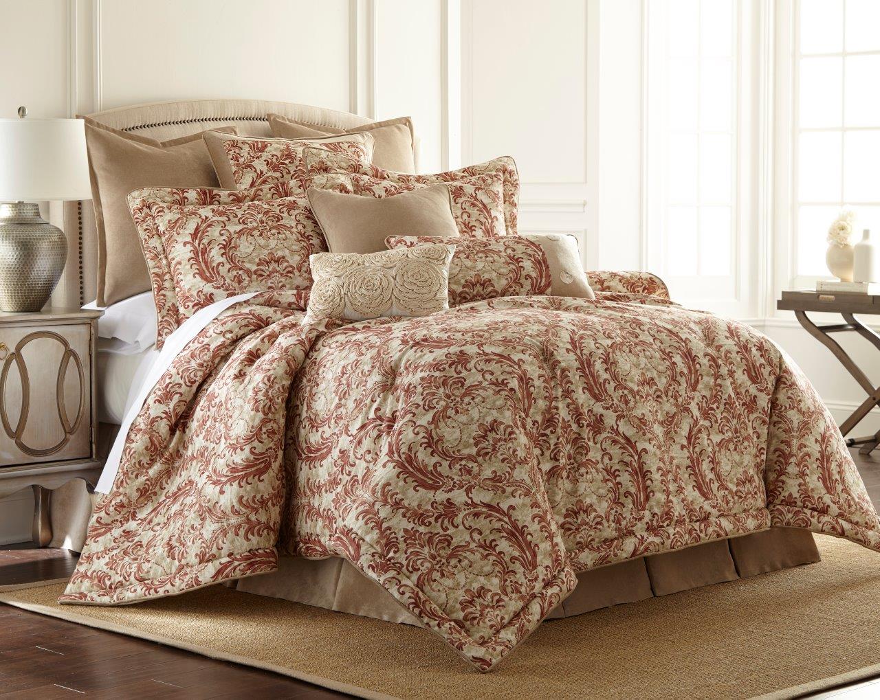 Sherry Kline Savannah Damask 3-Piece Comforter Set IN King- Final Sale Comforter Sets By US Office - Latest-bedding