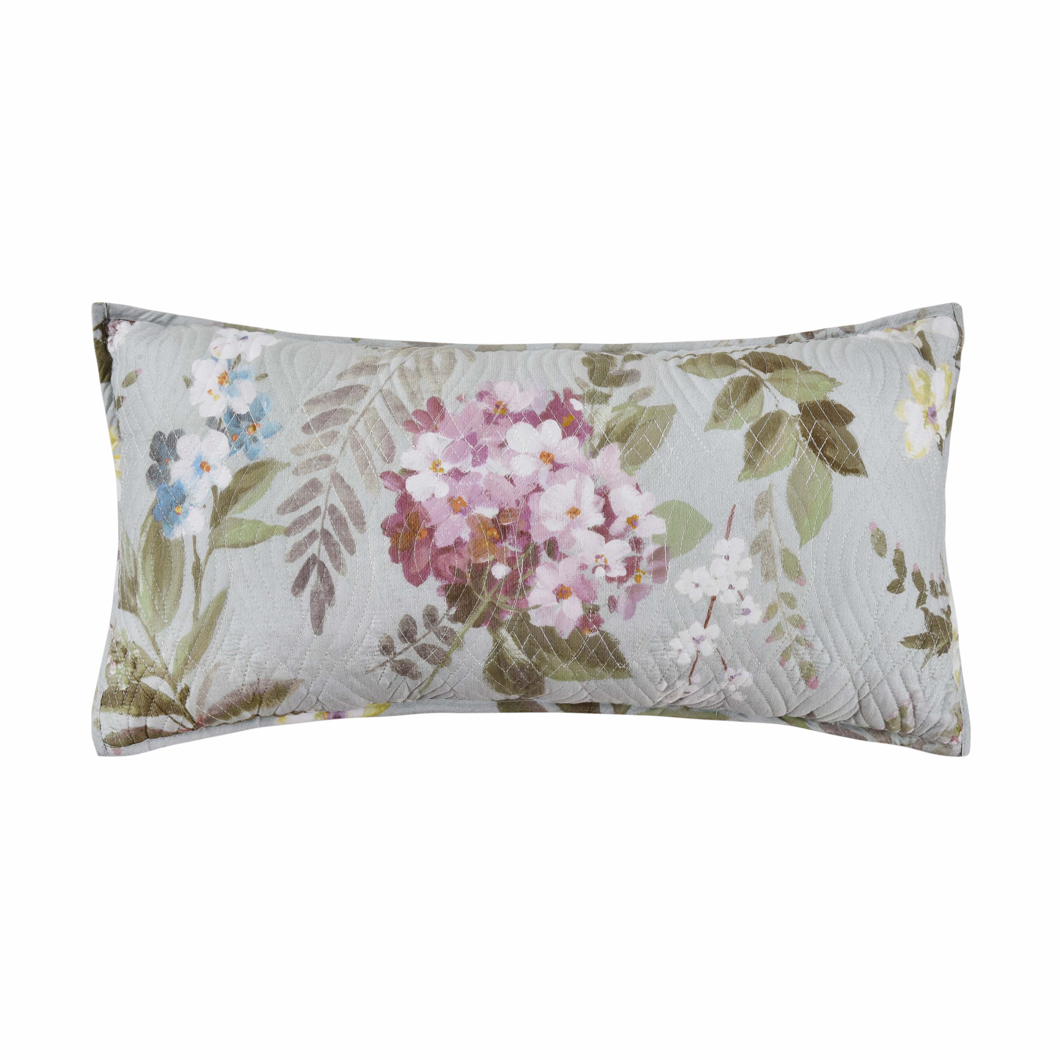 Sara Sea Foam Quilted Boudoir Decorative Throw Pillow 24" x 12" Throw Pillows By J. Queen New York