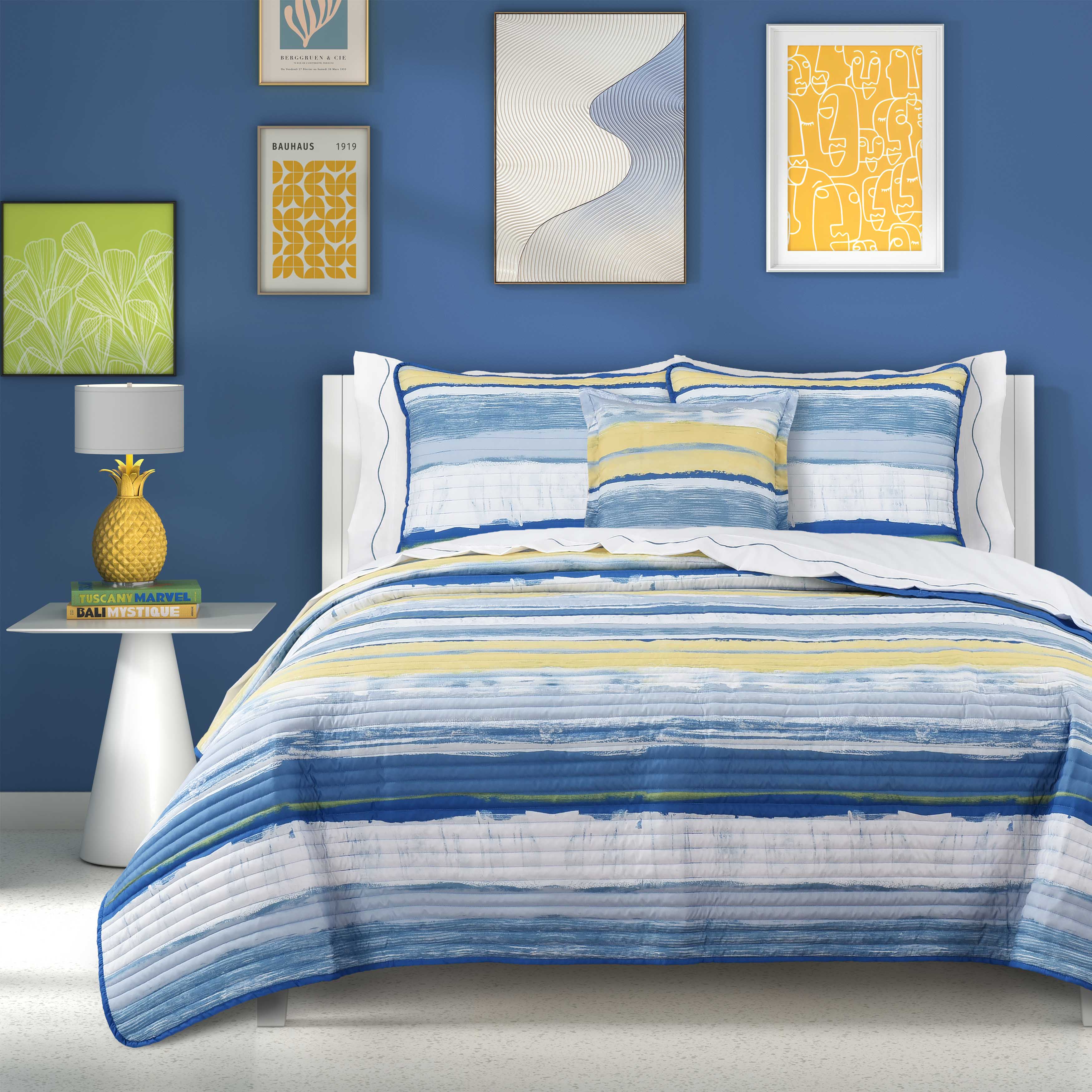 Seashore Blue 3 Piece Quilt Set Quilt Sets By J. Queen New York