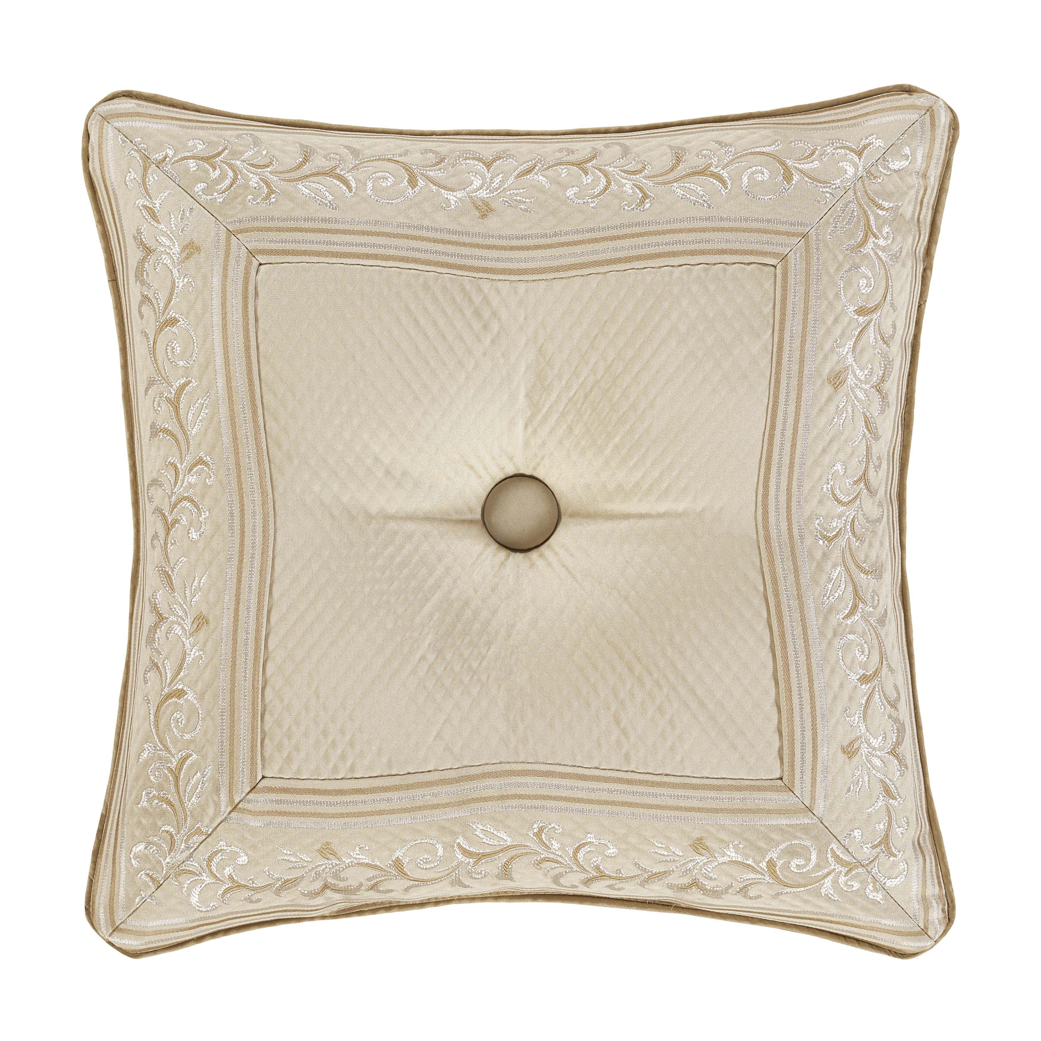 Sezanne Champagne Square Decorative Throw Pillow 18" x 18" Throw Pillows By J. Queen New York