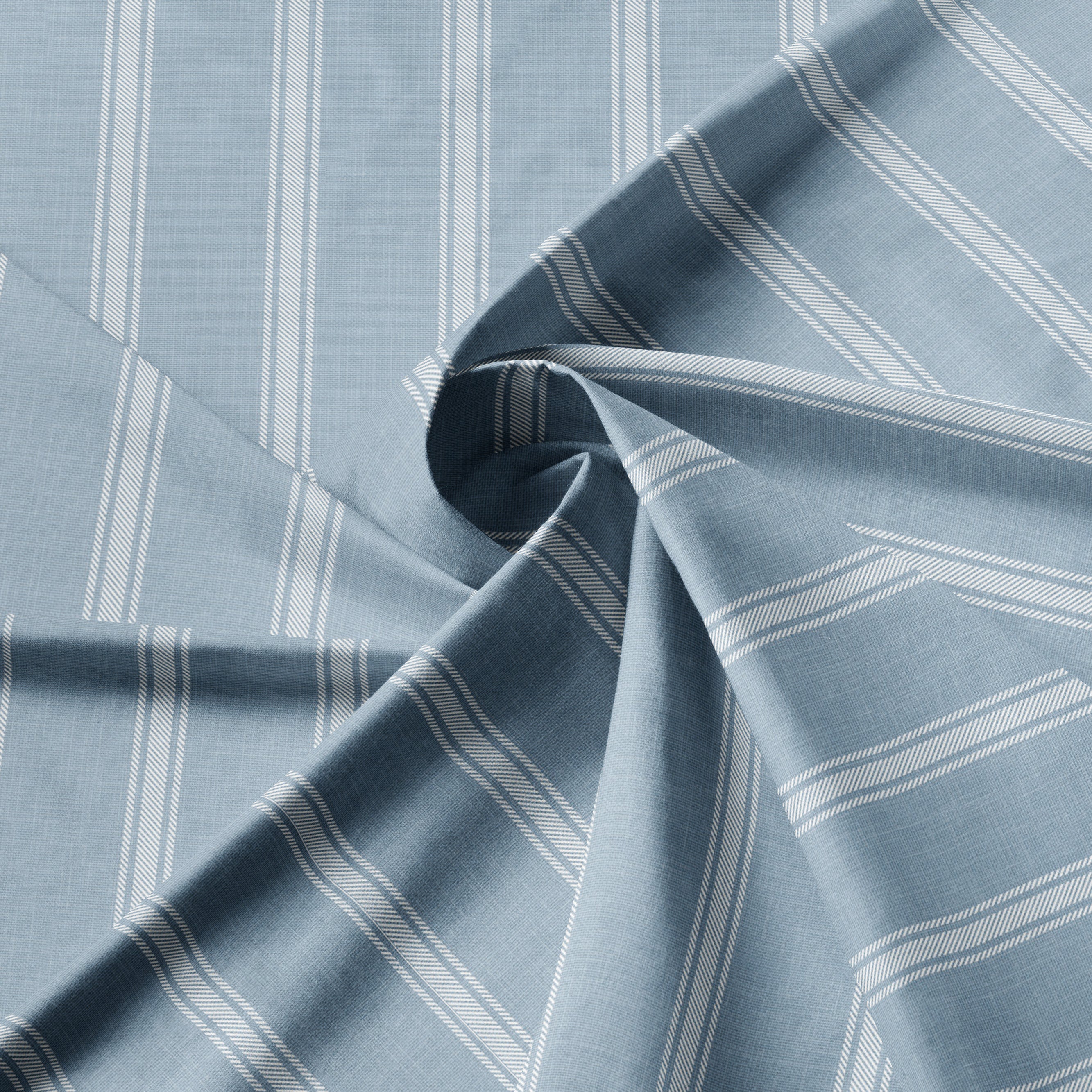 Shay Broad Tic Stripe Cornflower Blue 8 Piece Coverlet Set Coverlet By Colcha Linens