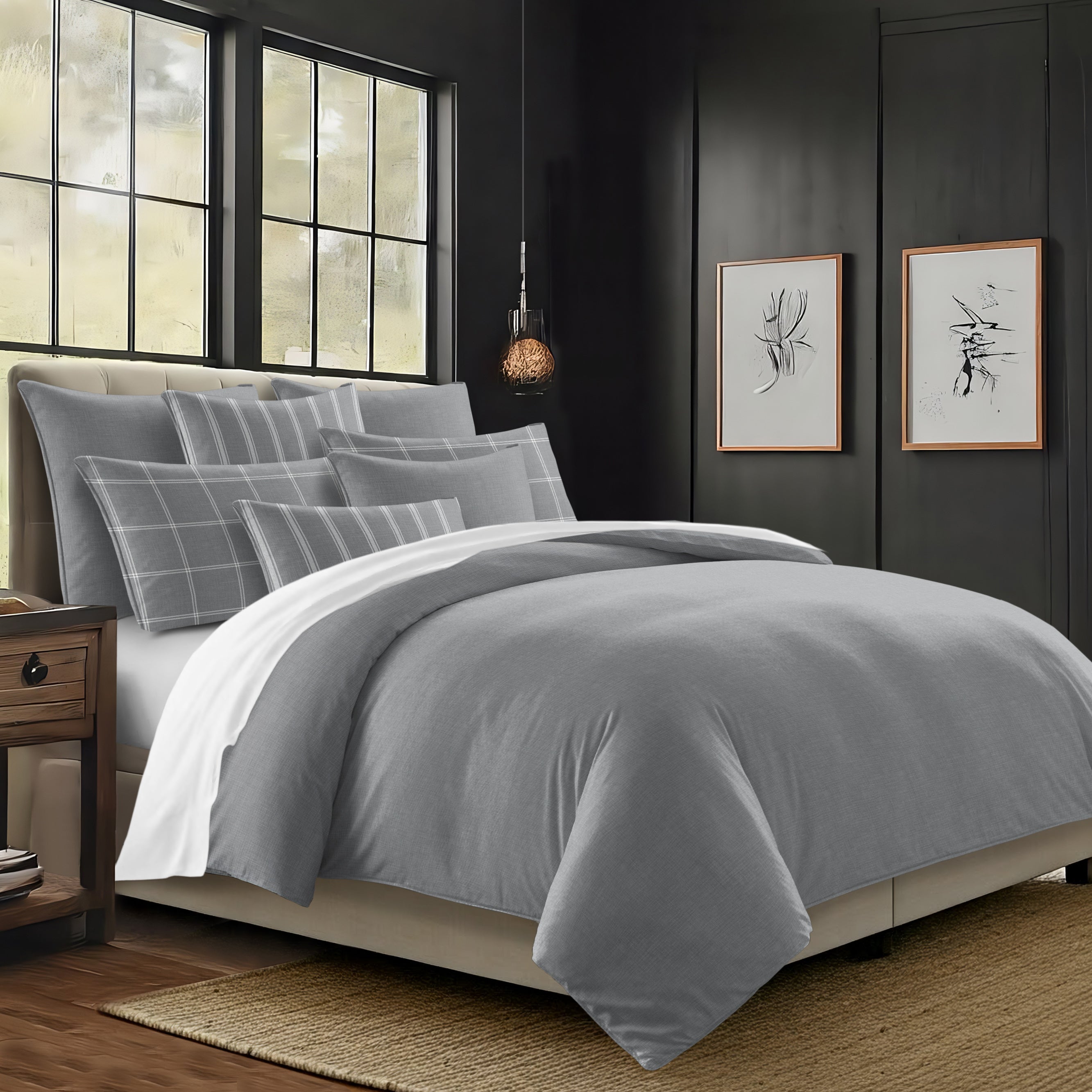 Shay Solid Gray 8 Piece Coverlet Set Coverlet By Colcha Linens