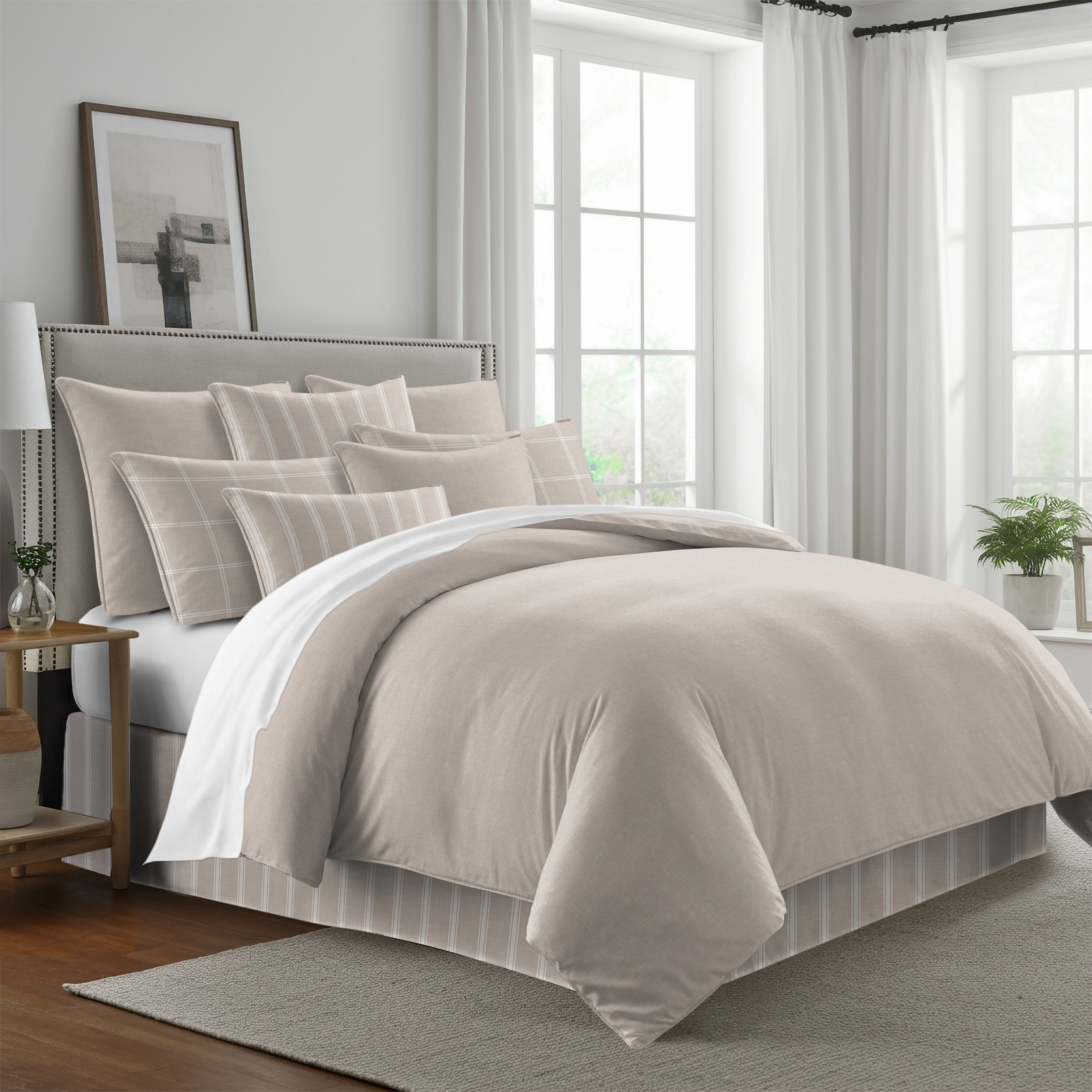 Shay Solid Natural 8 Piece Coverlet Set Coverlet By Colcha Linens
