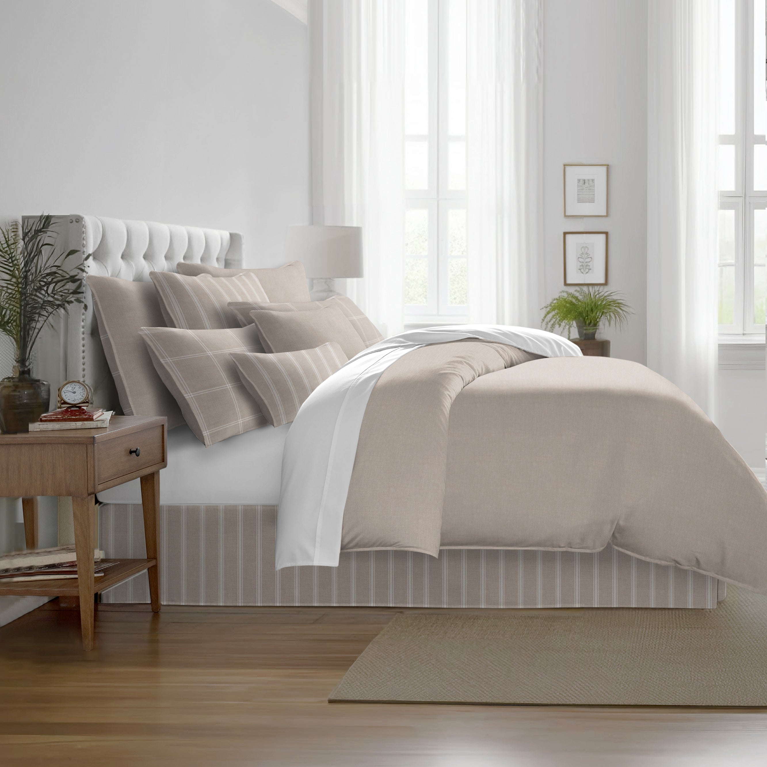 Shay Solid Natural 8 Piece Duvet Cover Set Duvet Covers By Colcha Linens