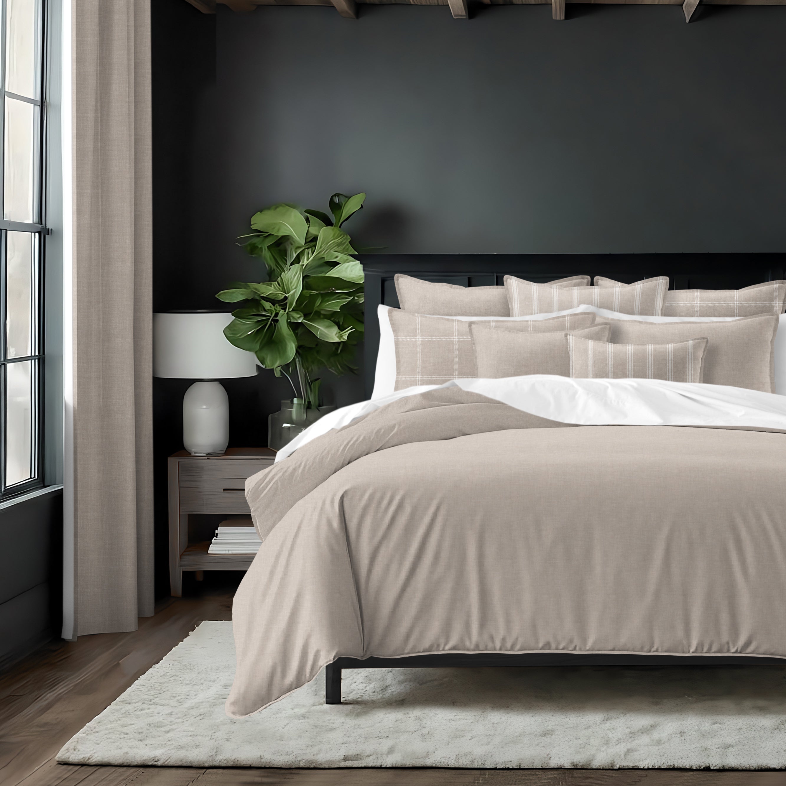 Shay Solid Natural 8 Piece Comforter Set Comforter Sets By Colcha Linens