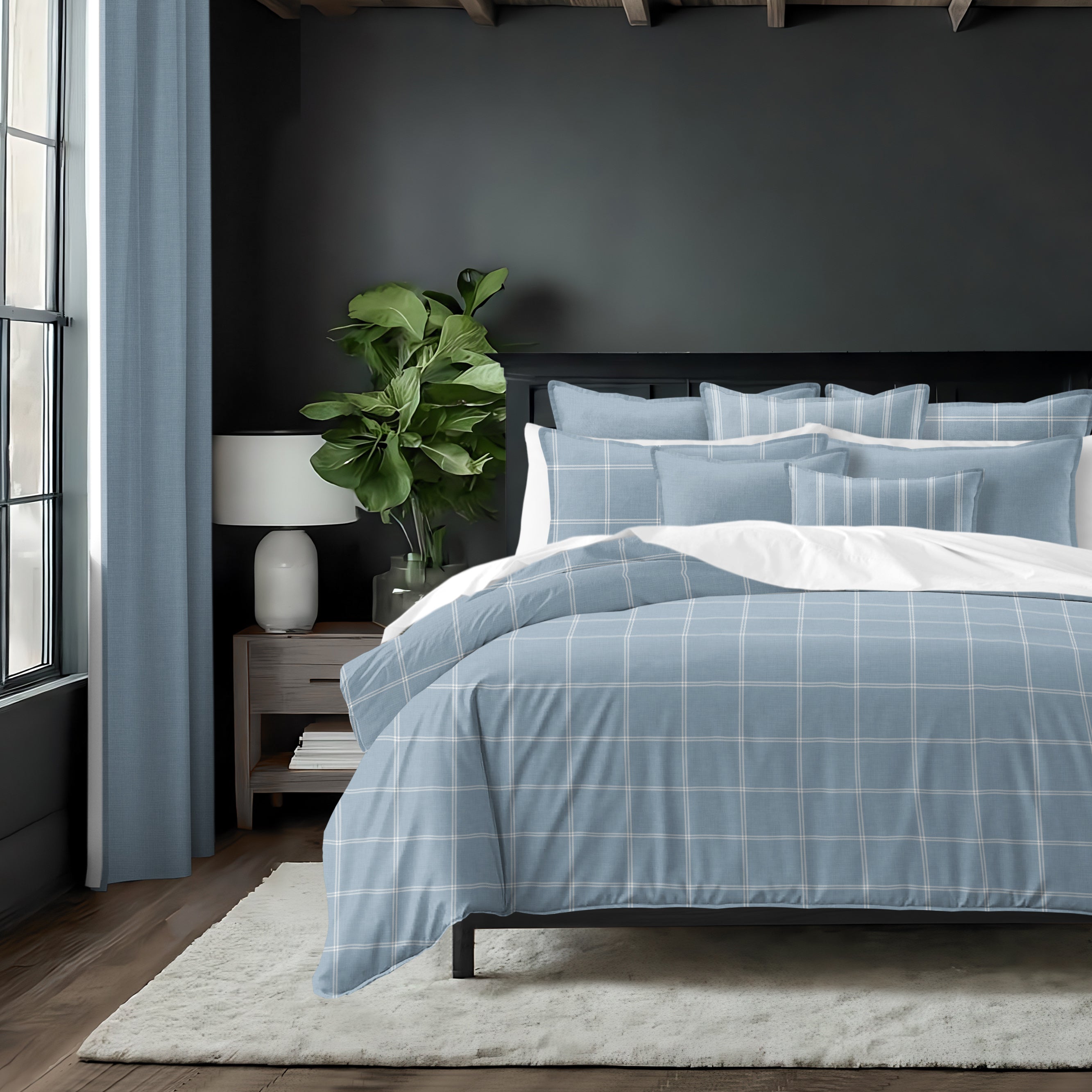 Shay Window Pane Cornflower Blue 8 Piece Coverlet Set Coverlet By Colcha Linens