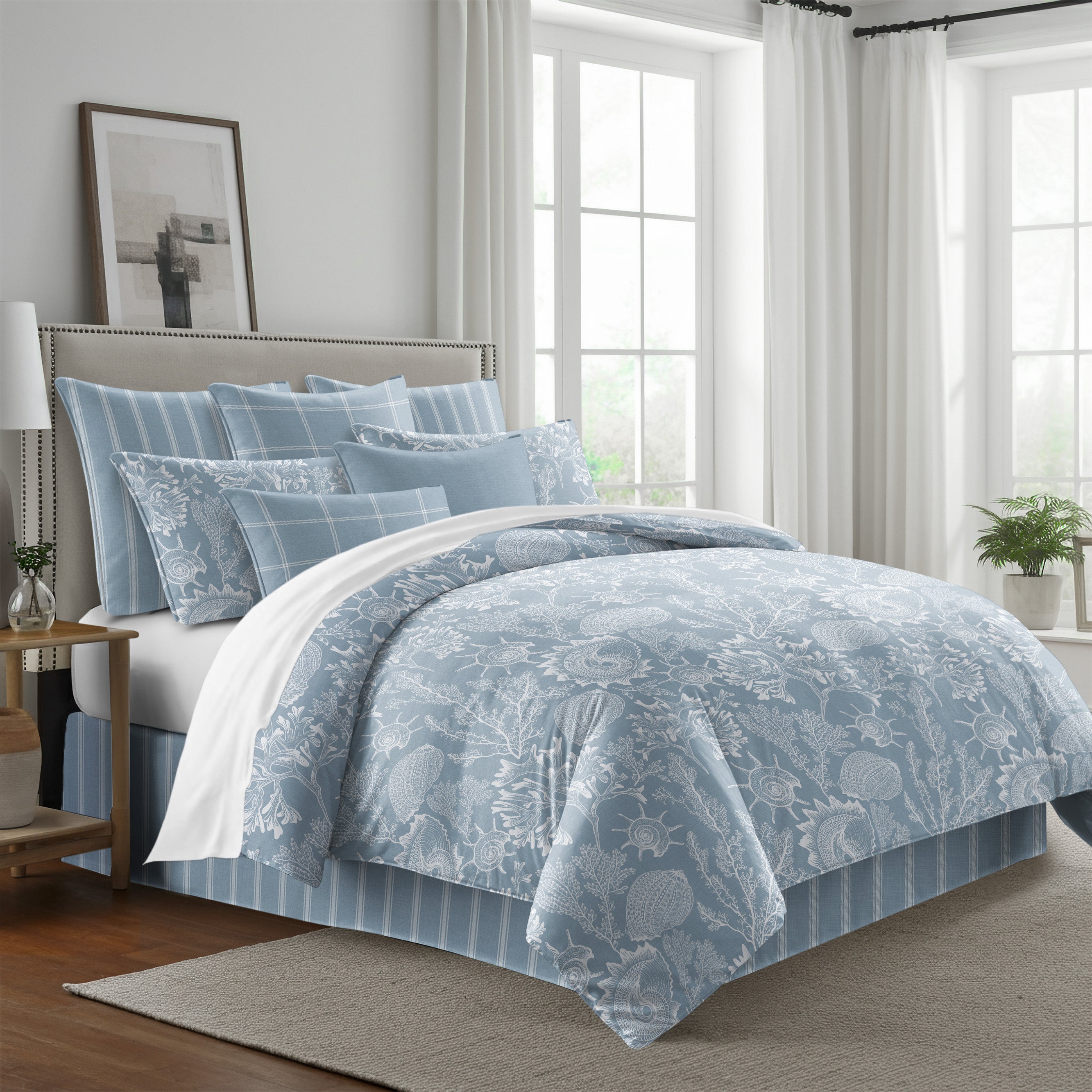 Shellabrate Cornflower Blue 8 Piece Coverlet Set Coverlet By Colcha Linens
