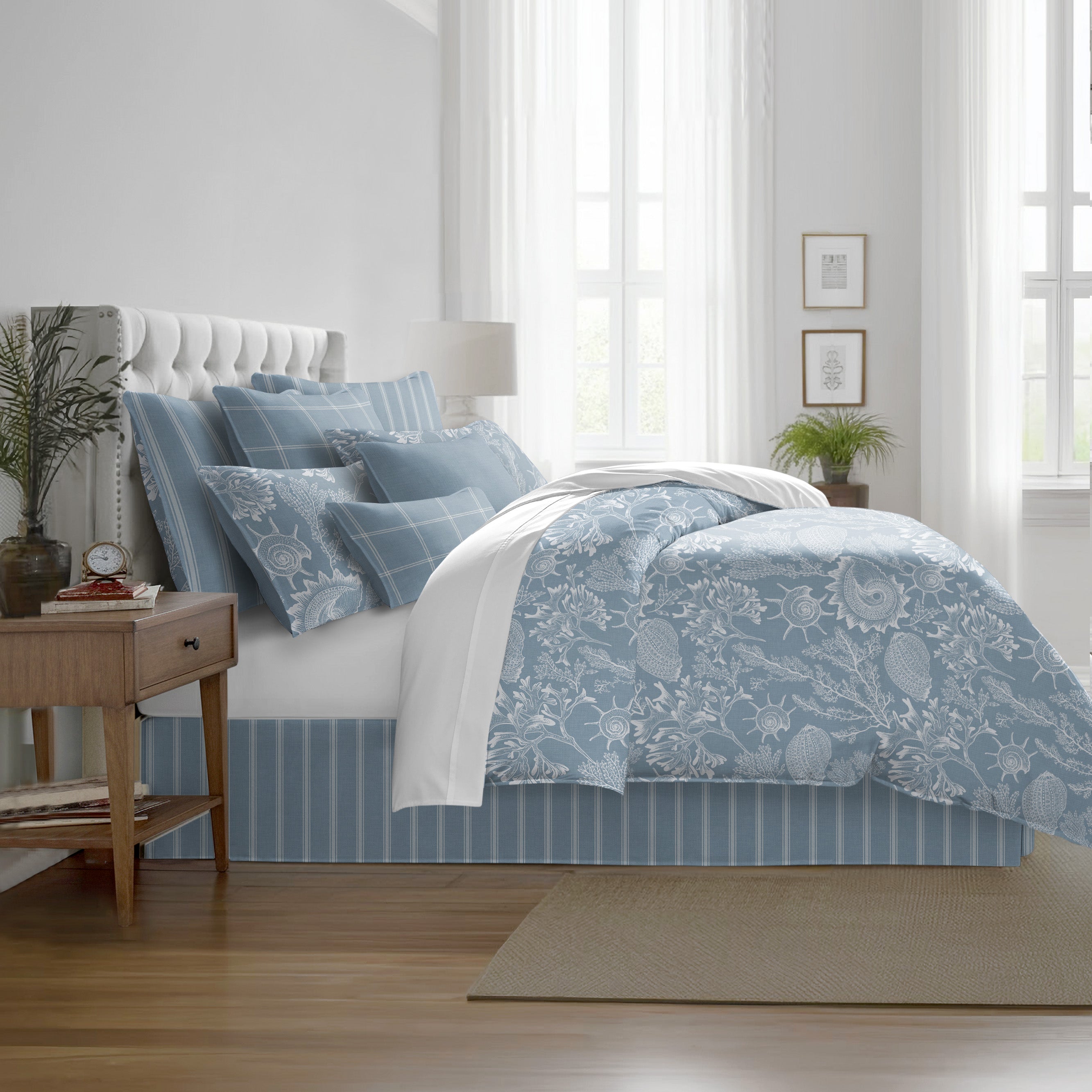 Shellabrate Cornflower Blue 8 Piece Coverlet Set Coverlet By Colcha Linens