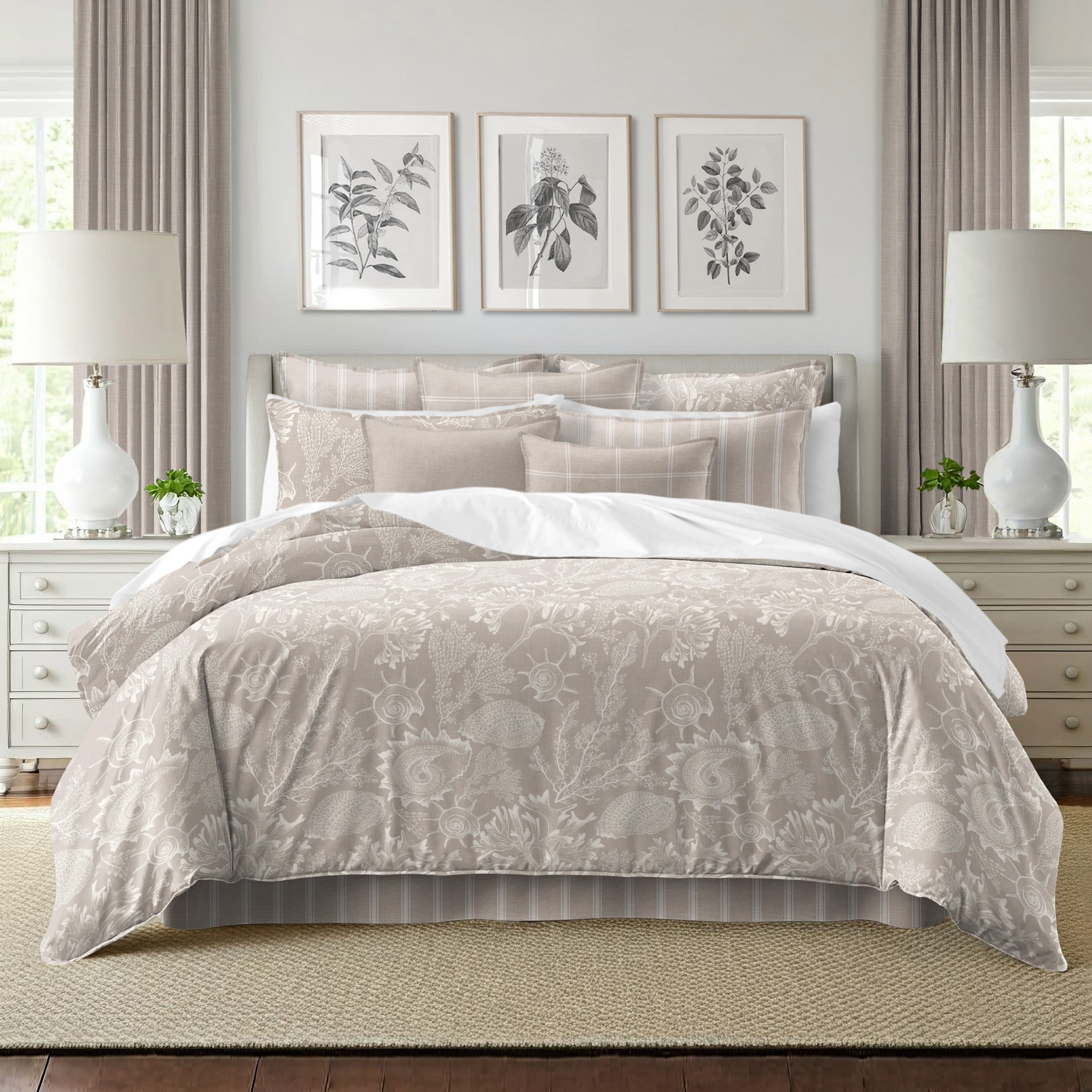 Shellabrate Natural 8 Piece Comforter Set Comforter Sets By Colcha Linens