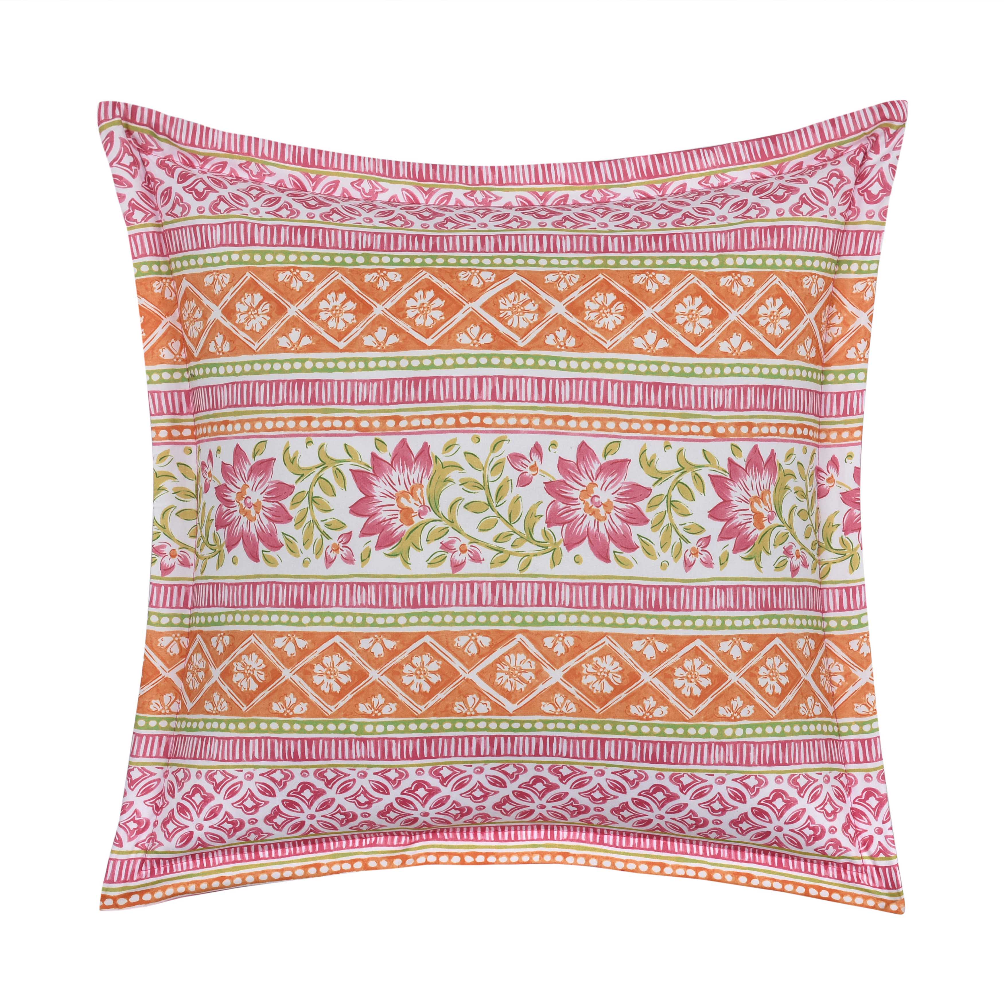 Shiloh Pink Square Decorative Throw Pillow 18" x 18" Throw Pillows By J. Queen New York