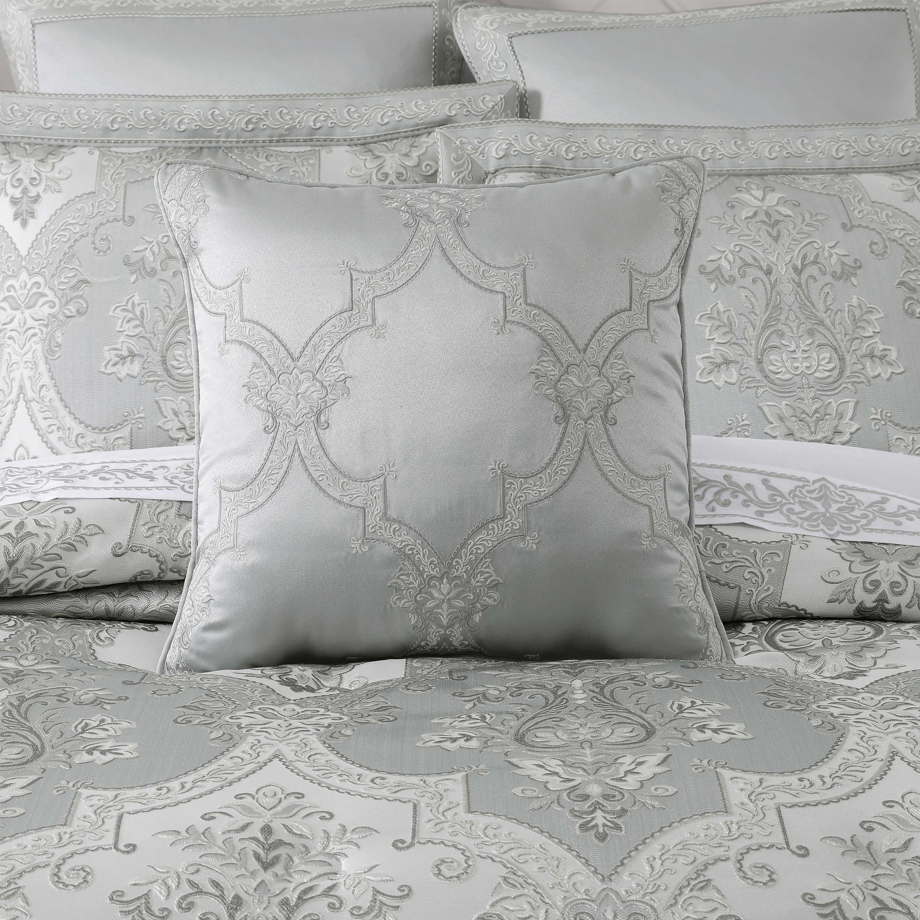 Sondra Spa Square Embellished Decorative Throw Pillow 20" x 20" Throw Pillows By J. Queen New York