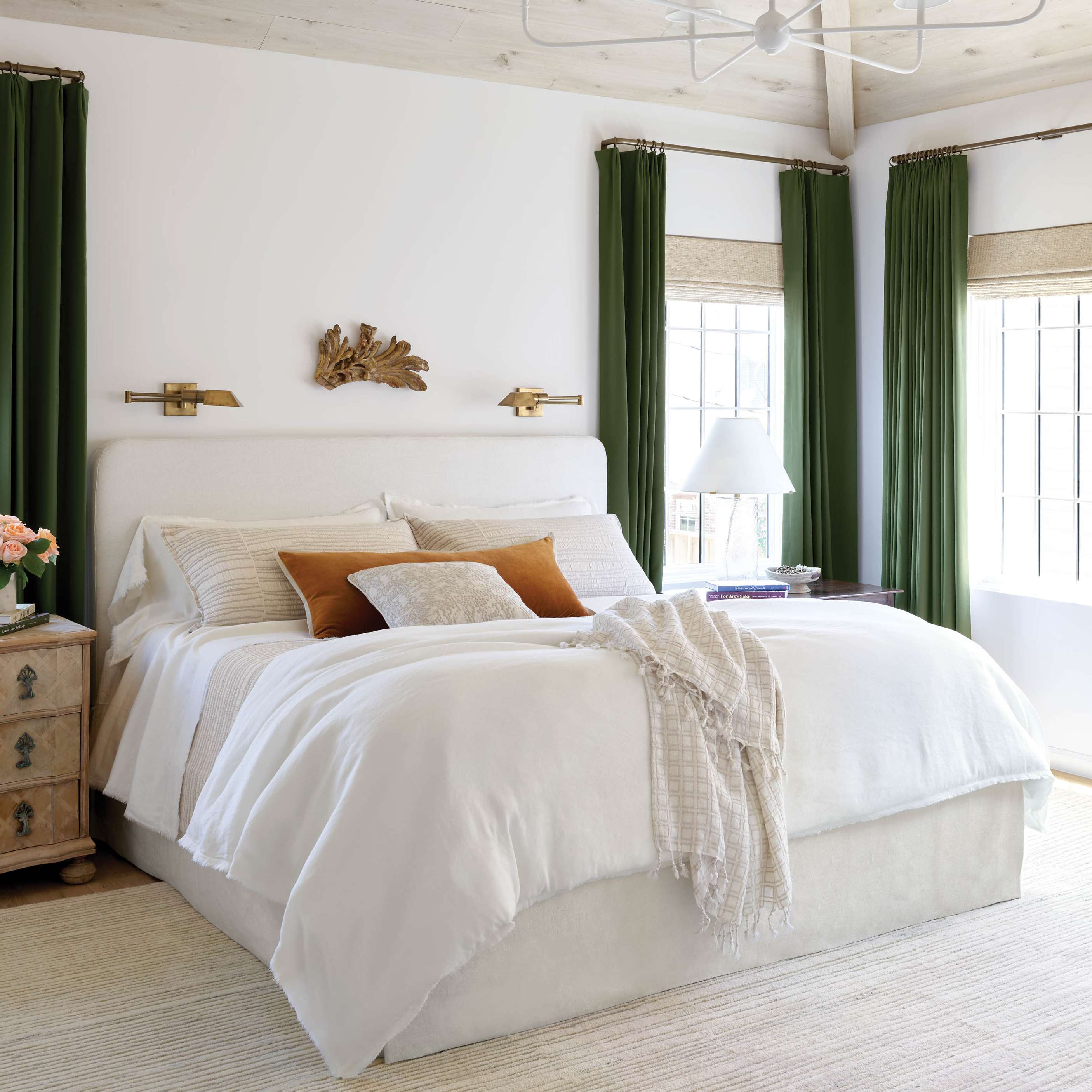 Stone Washed Tailored Paneled Bedskirt Bedskirt By Annie Selke
