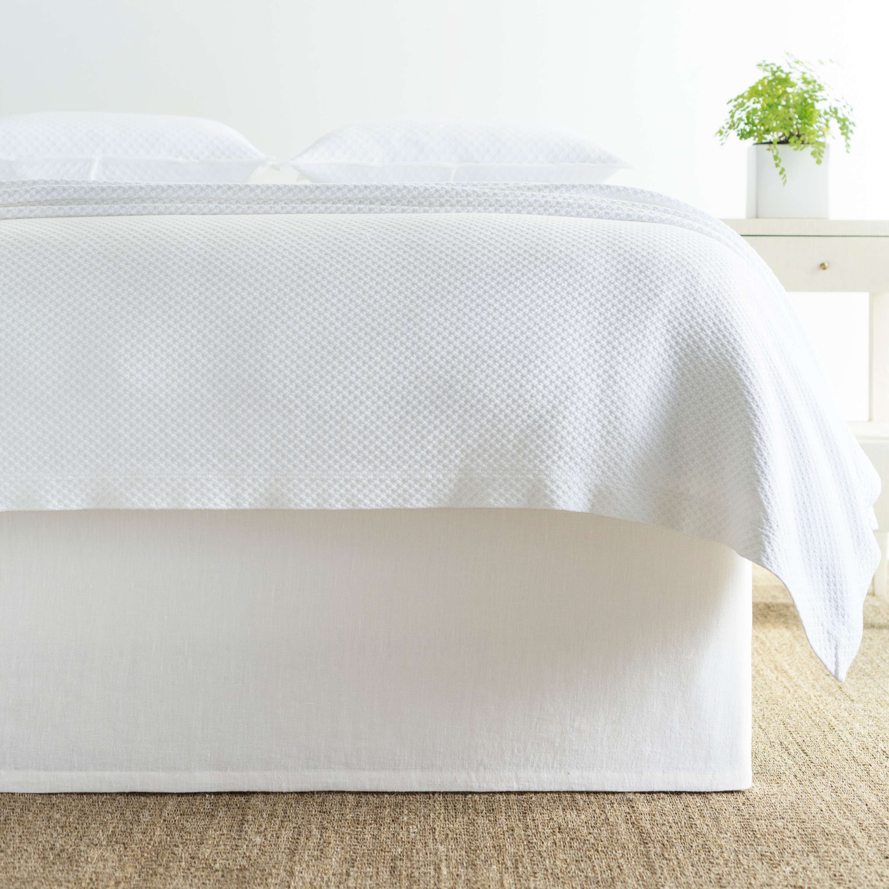 Stone Washed Tailored Paneled Bedskirt Bedskirt By Annie Selke