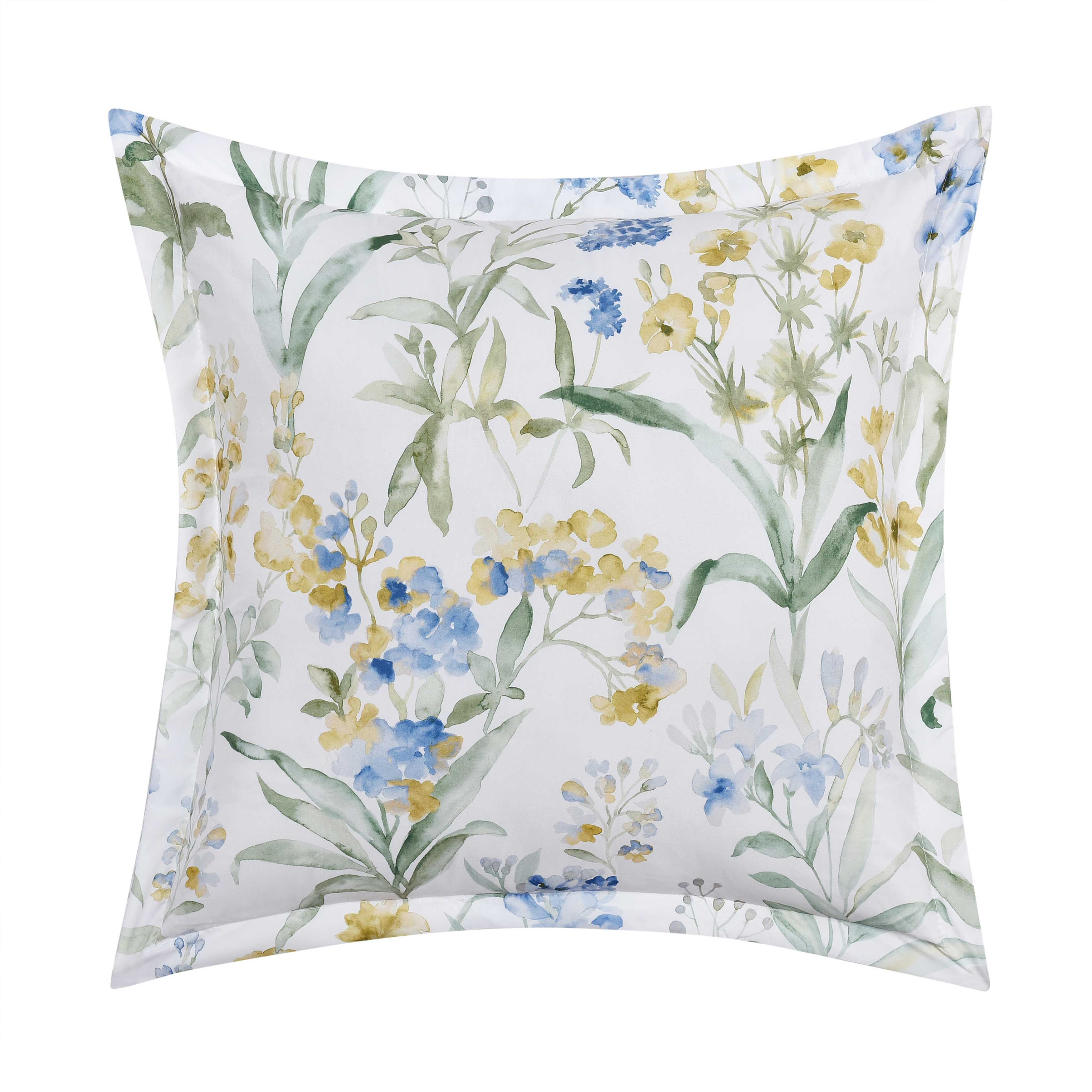 Tallulah Blue Square Decorative Throw Pillow 18" x 18" Throw Pillows By J. Queen New York