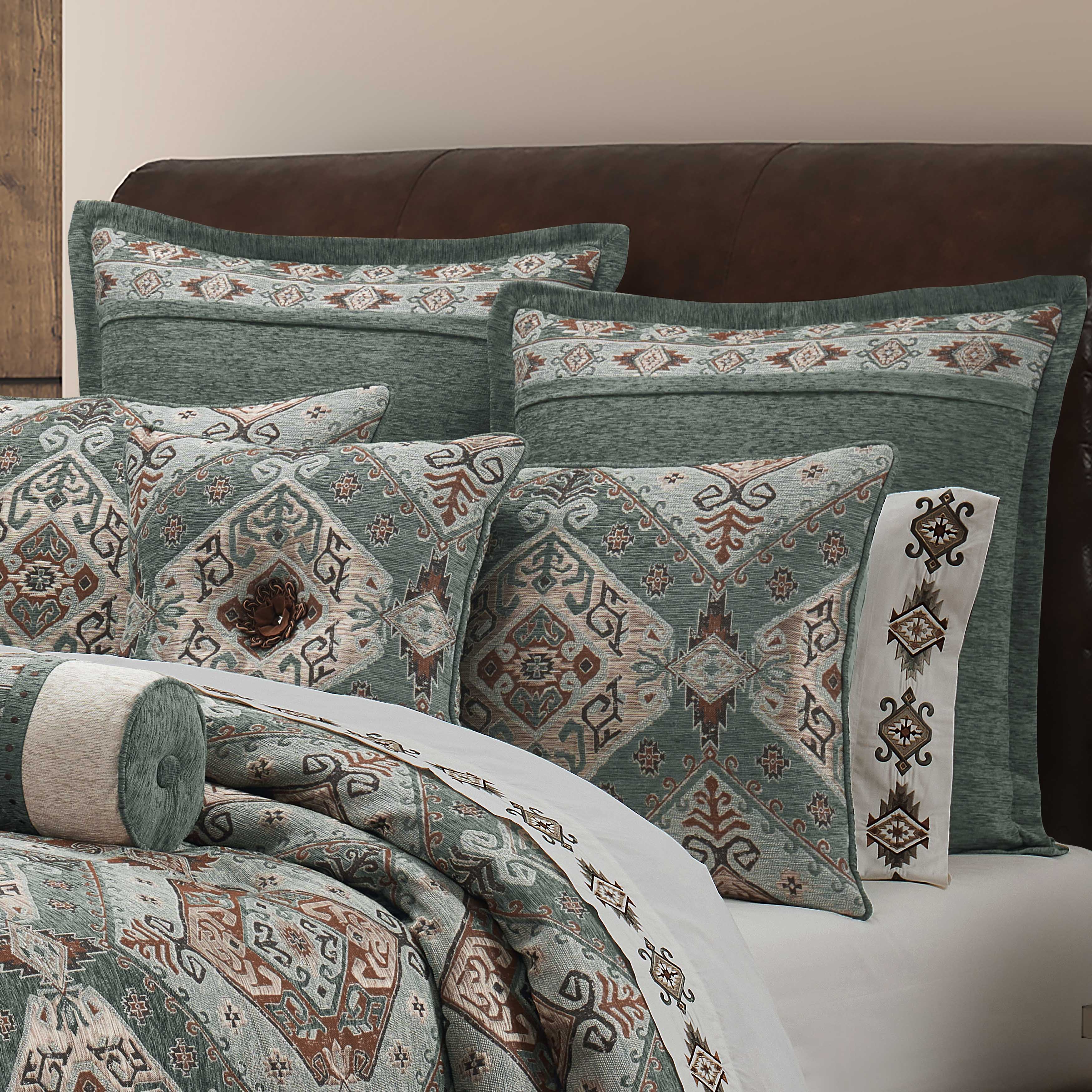 J Queen Telluride Turquoise 4 Piece Comforter Set in Queen- Final Sale Comforter Sets By US Office - Latest-bedding