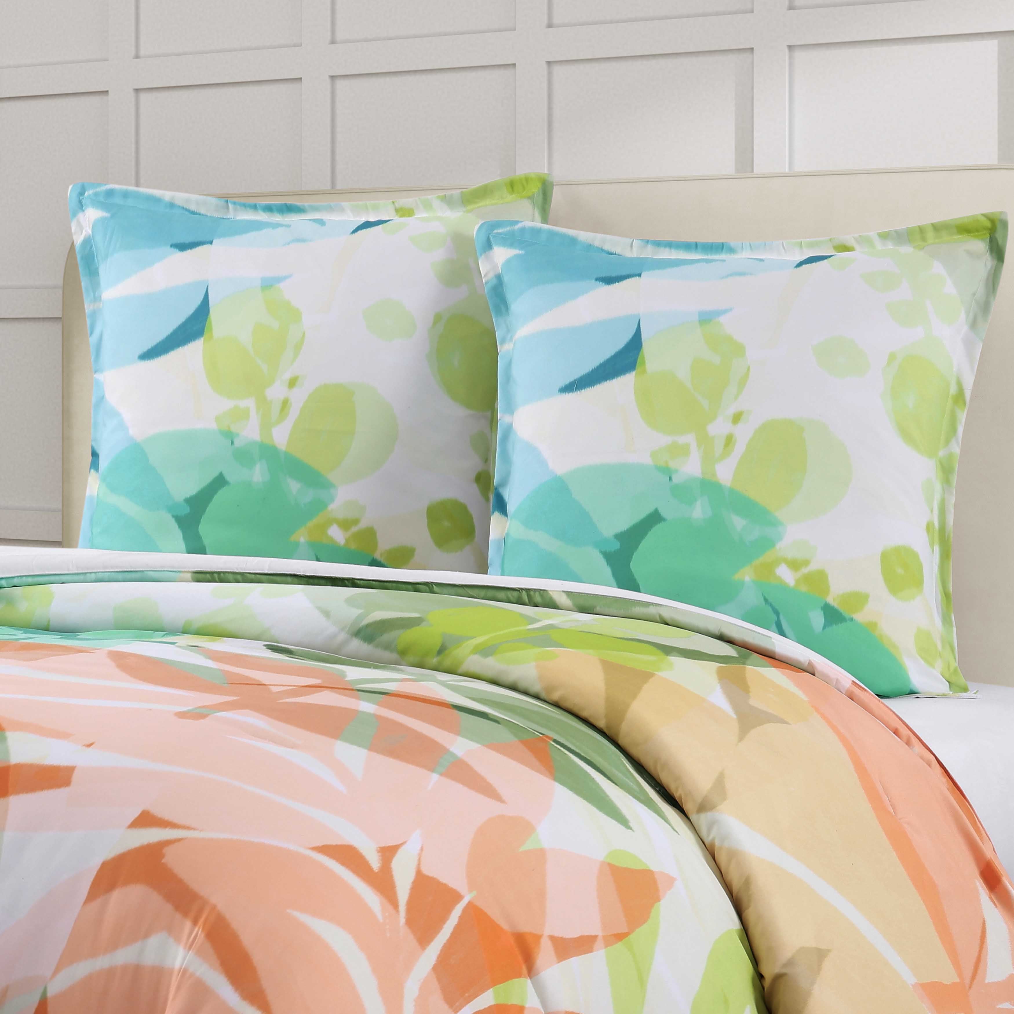 Tiki Green Euro Sham Euro Sham By J. Queen New York