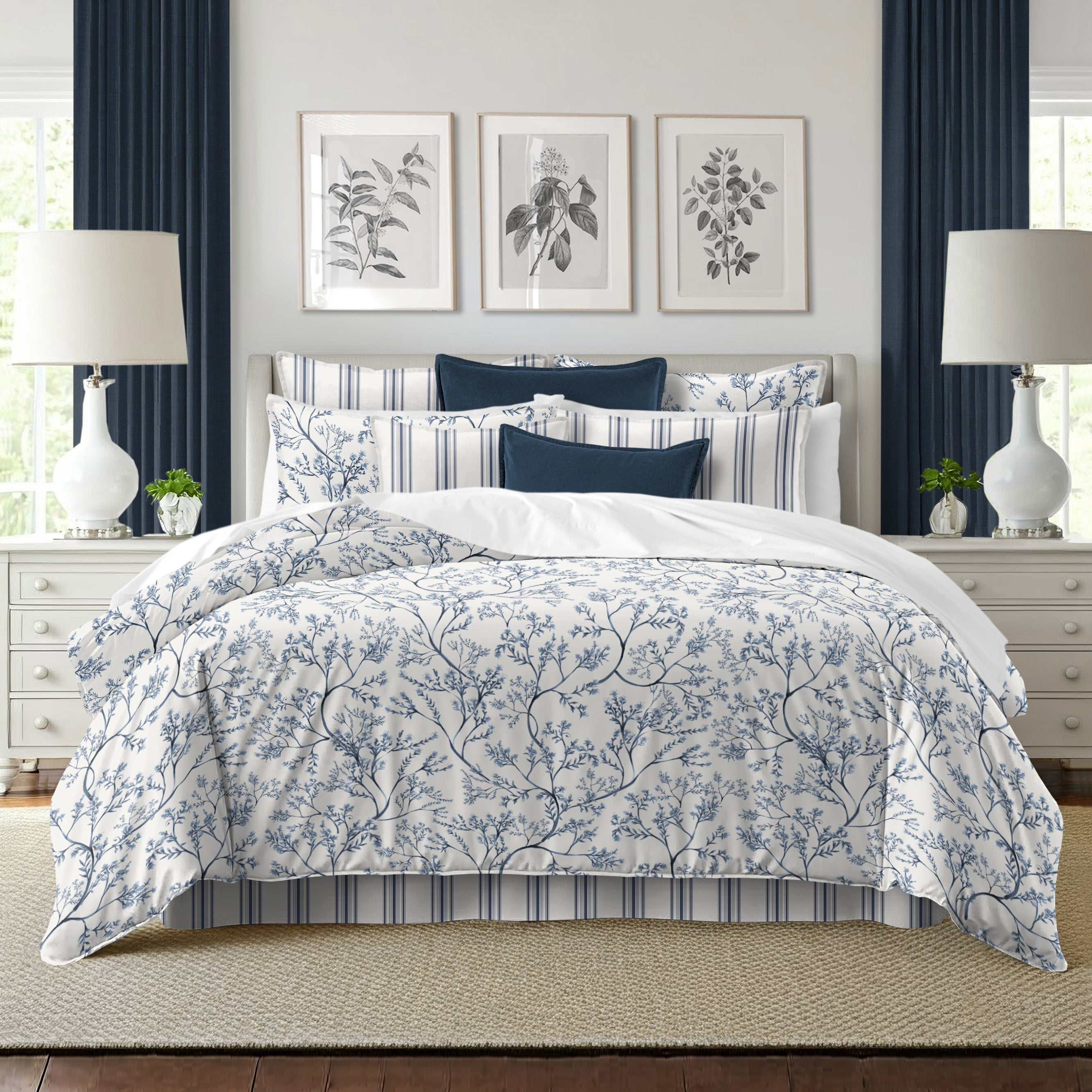 Tinsley Bluebell 8 Piece Duvet Cover Set Duvet Covers By Colcha Linens