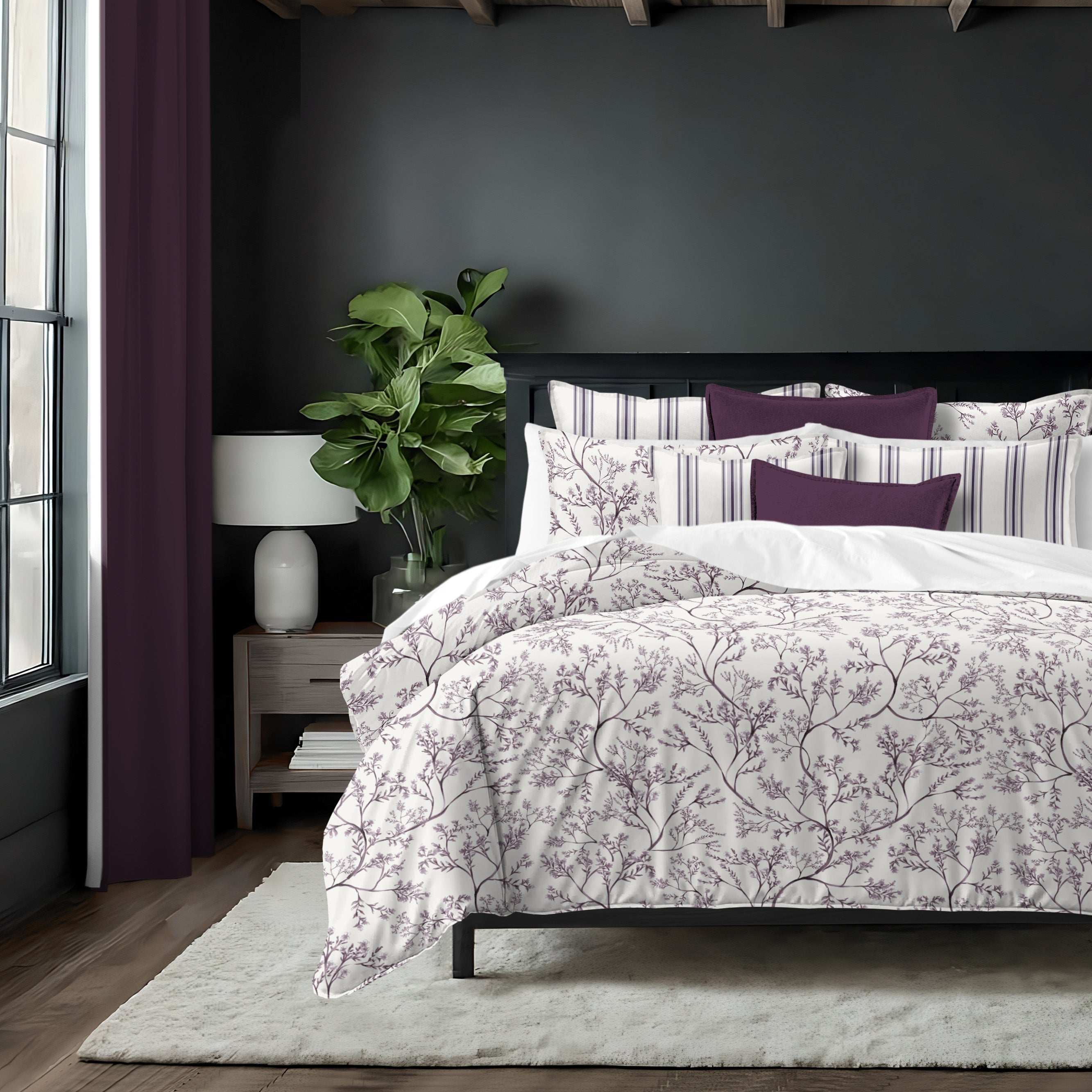 Tinsley Plum 8 Piece Duvet Cover Set Duvet Covers By Colcha Linens