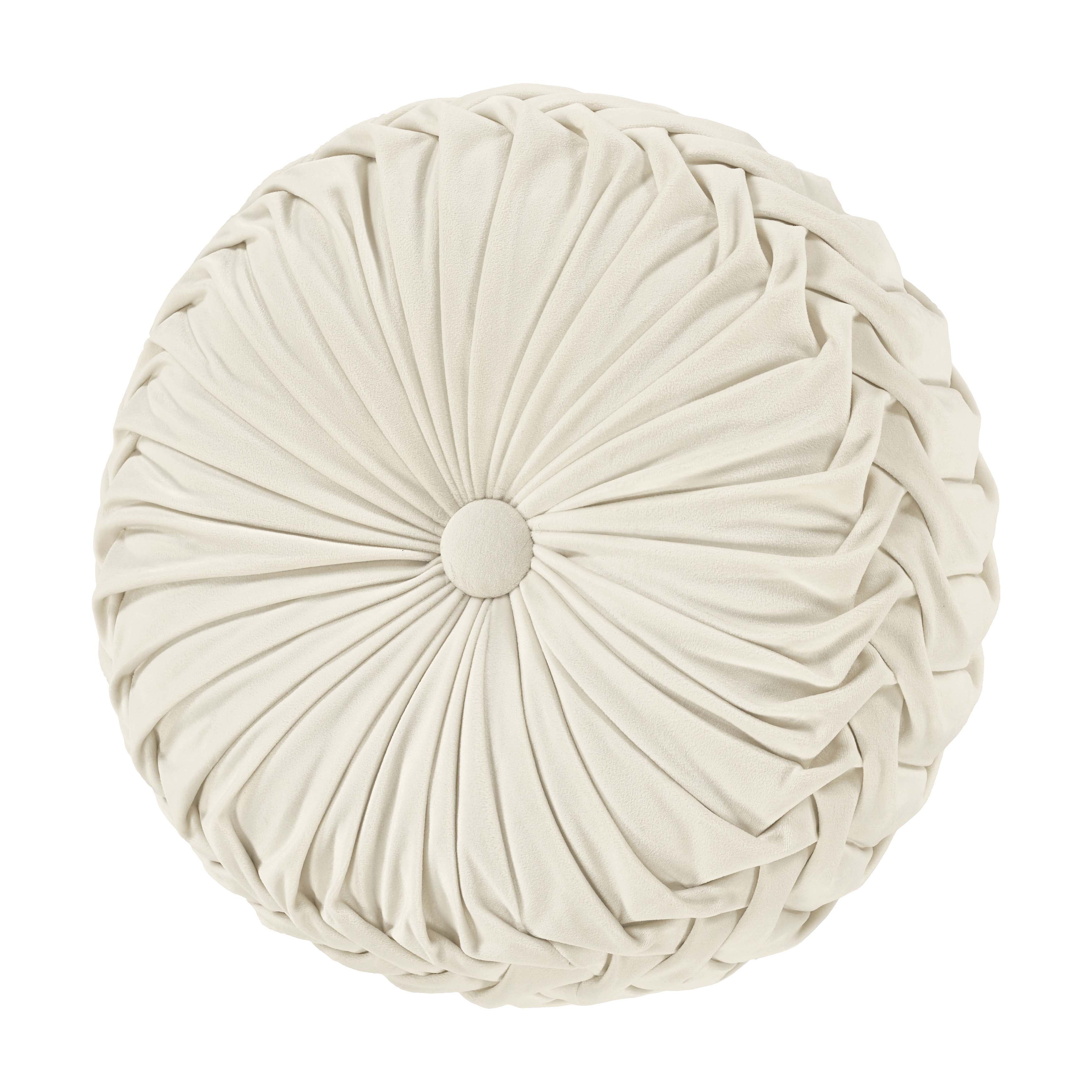 Townsend Tufted Round Decorative Throw Pillow 15" x 15" Throw Pillows By J. Queen New York