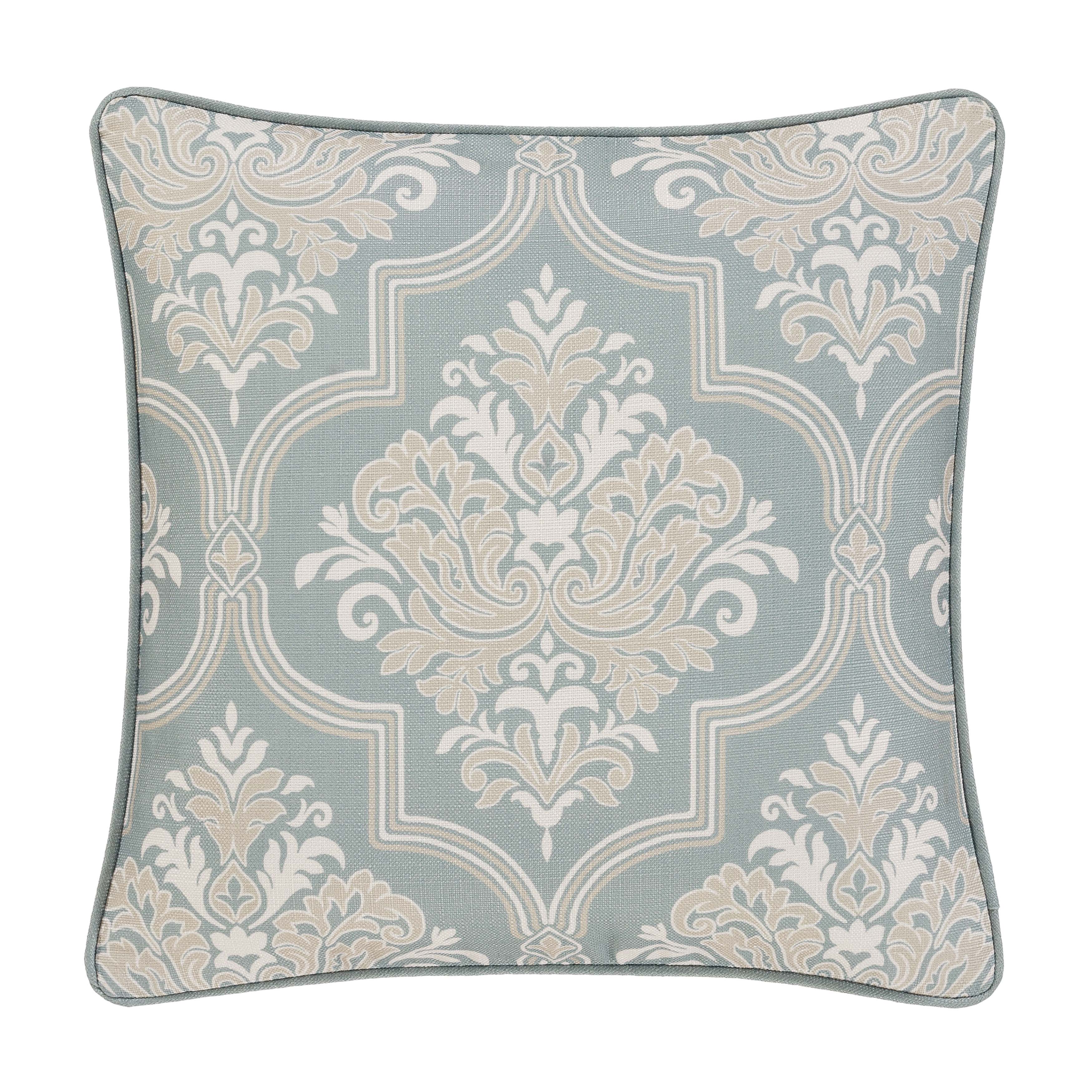 Tranquility Aqua Square Decorative Throw Pillow 20" x 20" Throw Pillows By J. Queen New York