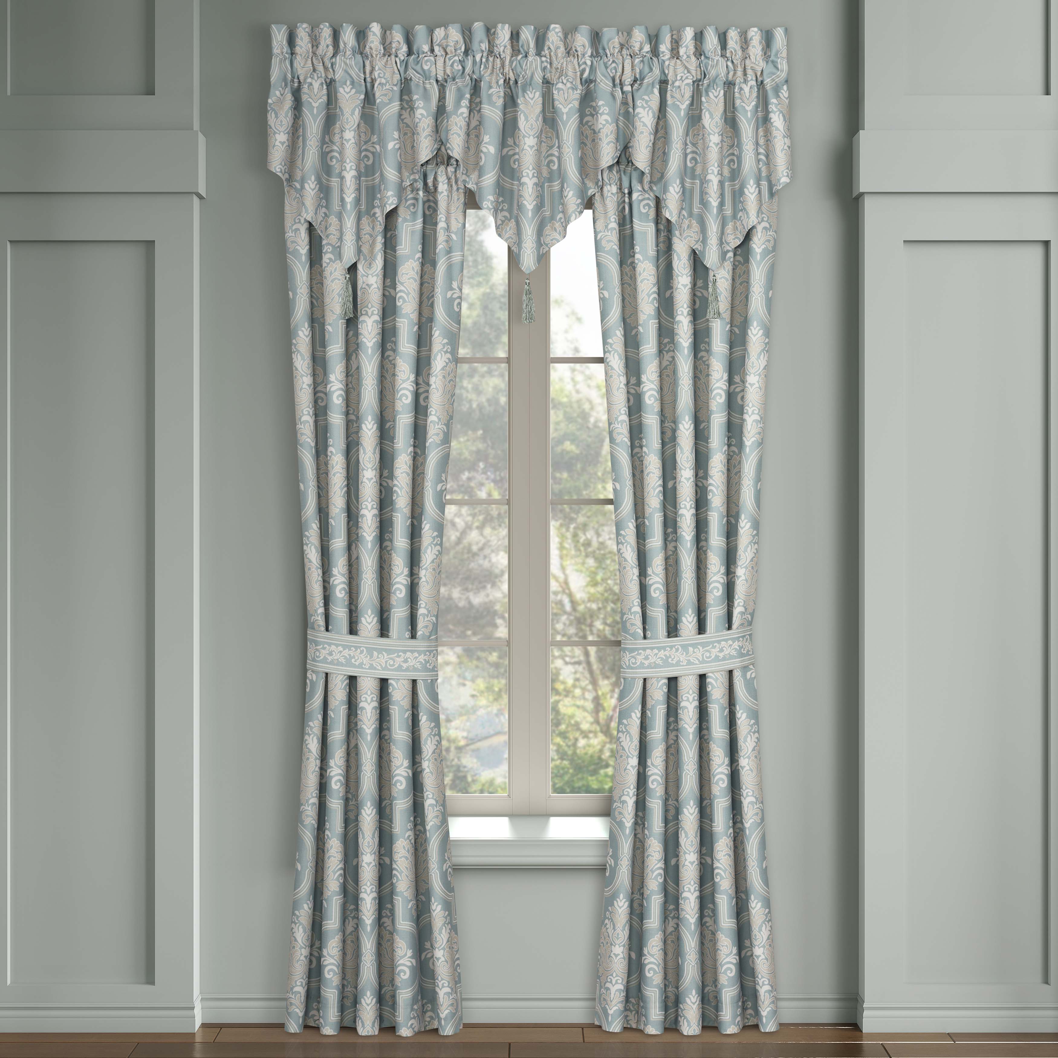 Tranquility Aqua Window Panel Pair Window Panels By J. Queen New York