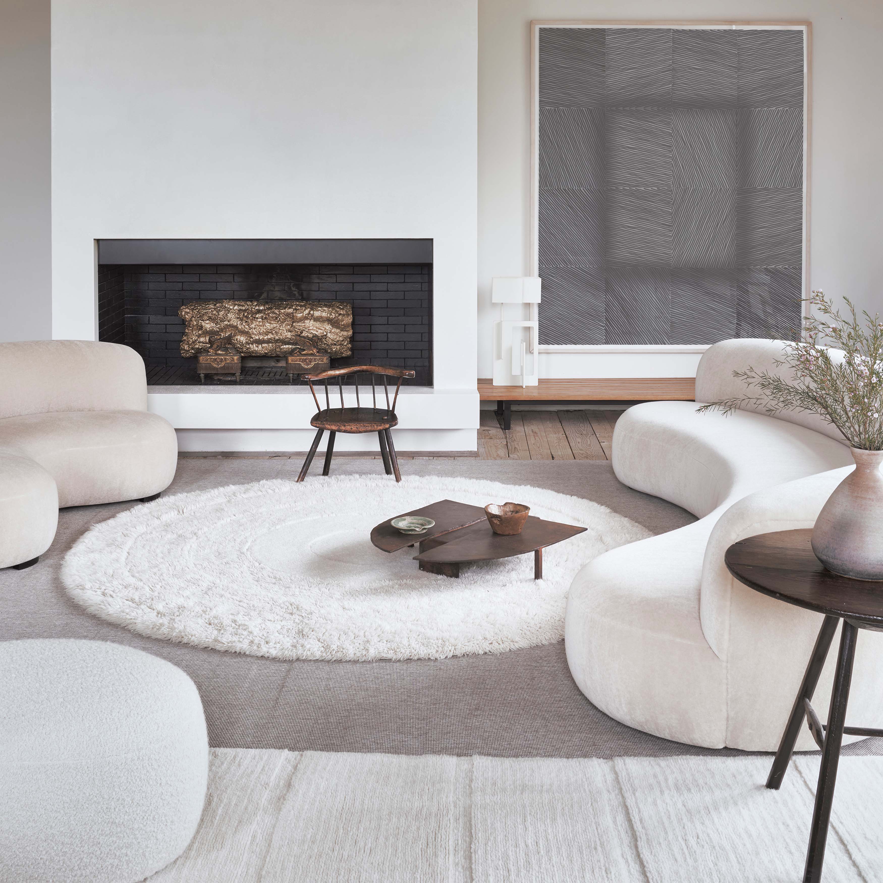 Sheep of the World Arctic White Circle Woolable Rug Rug By Lorena Canals