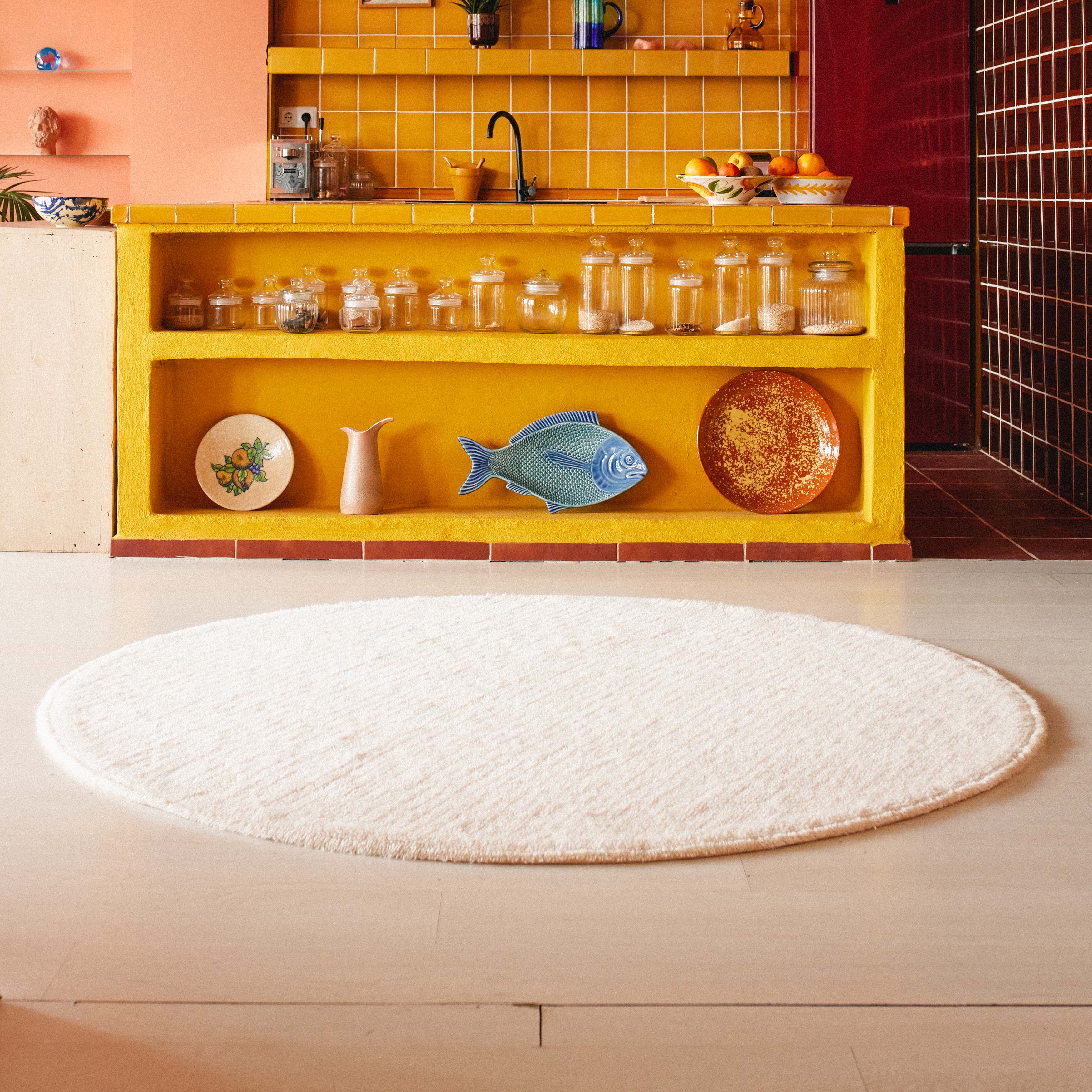 Silhouettes Natural Woolable Rround Rug Rug By Lorena Canals