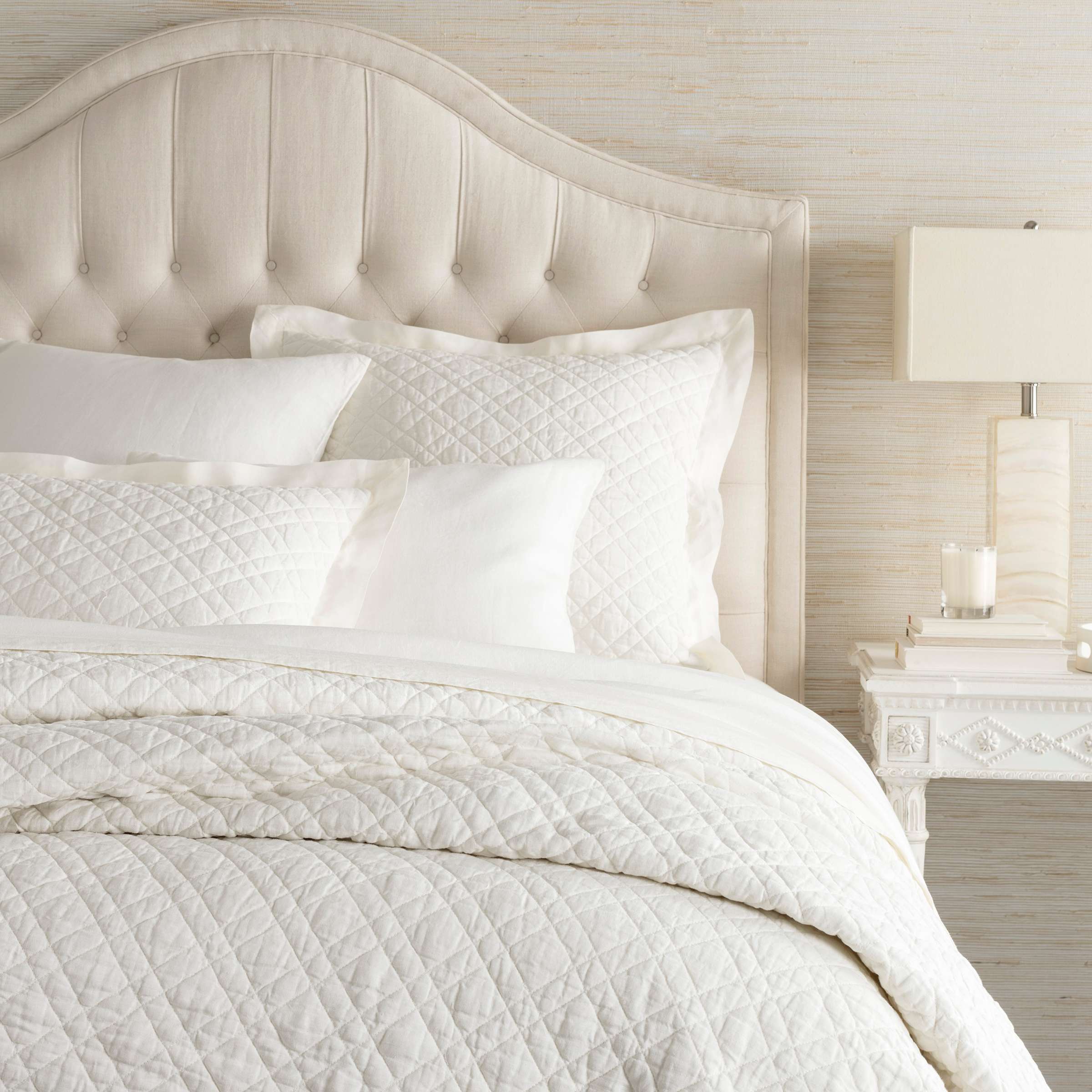Washed Linen Quilted Sham Sham By Annie Selke