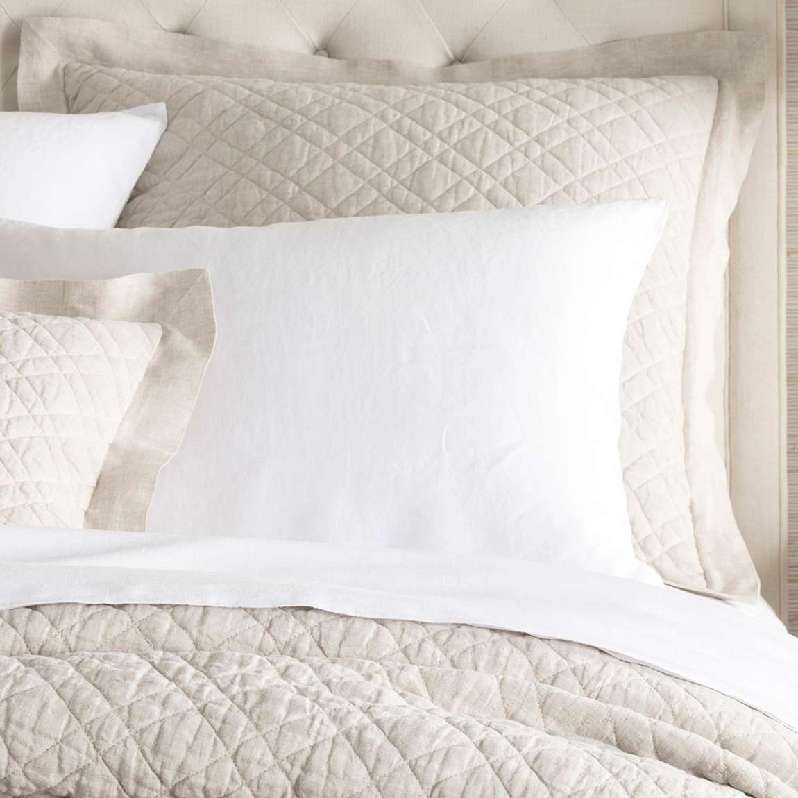 Washed Linen Quilted Sham Sham By Annie Selke