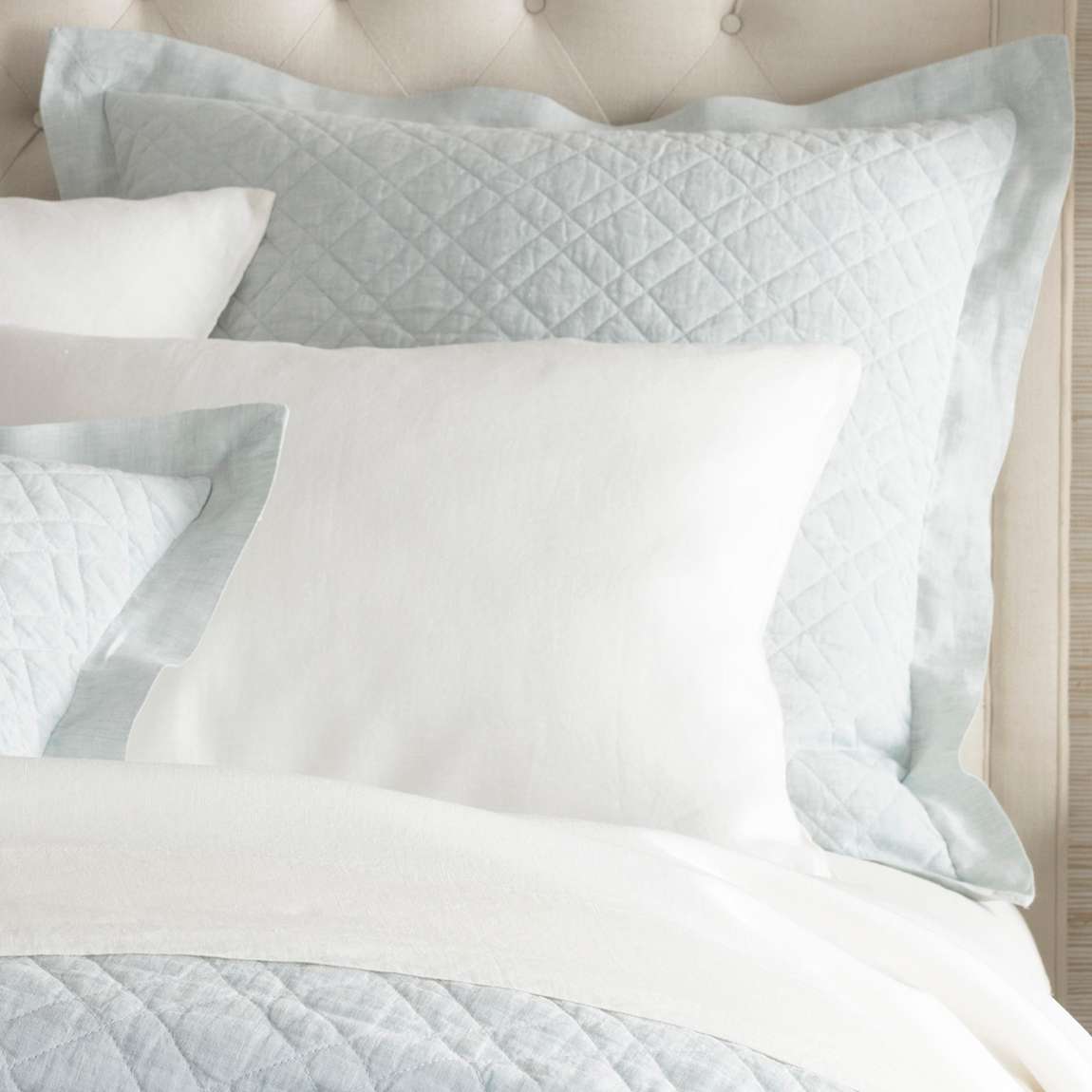 Washed Linen Quilted Sham Sham By Annie Selke