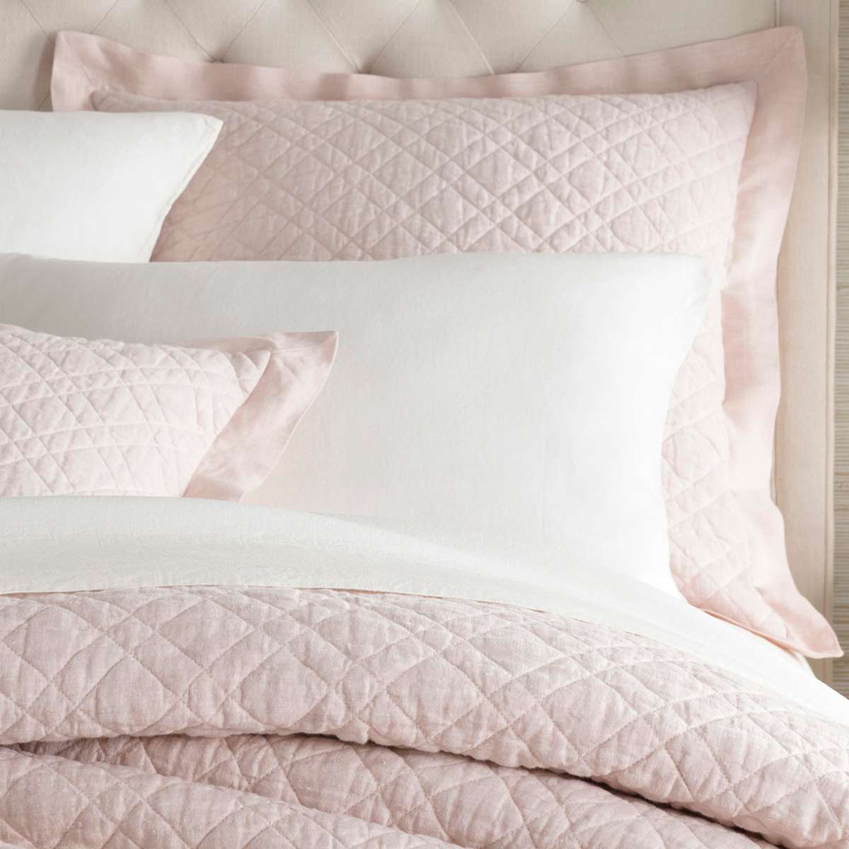 Washed Linen Quilted Sham Sham By Annie Selke