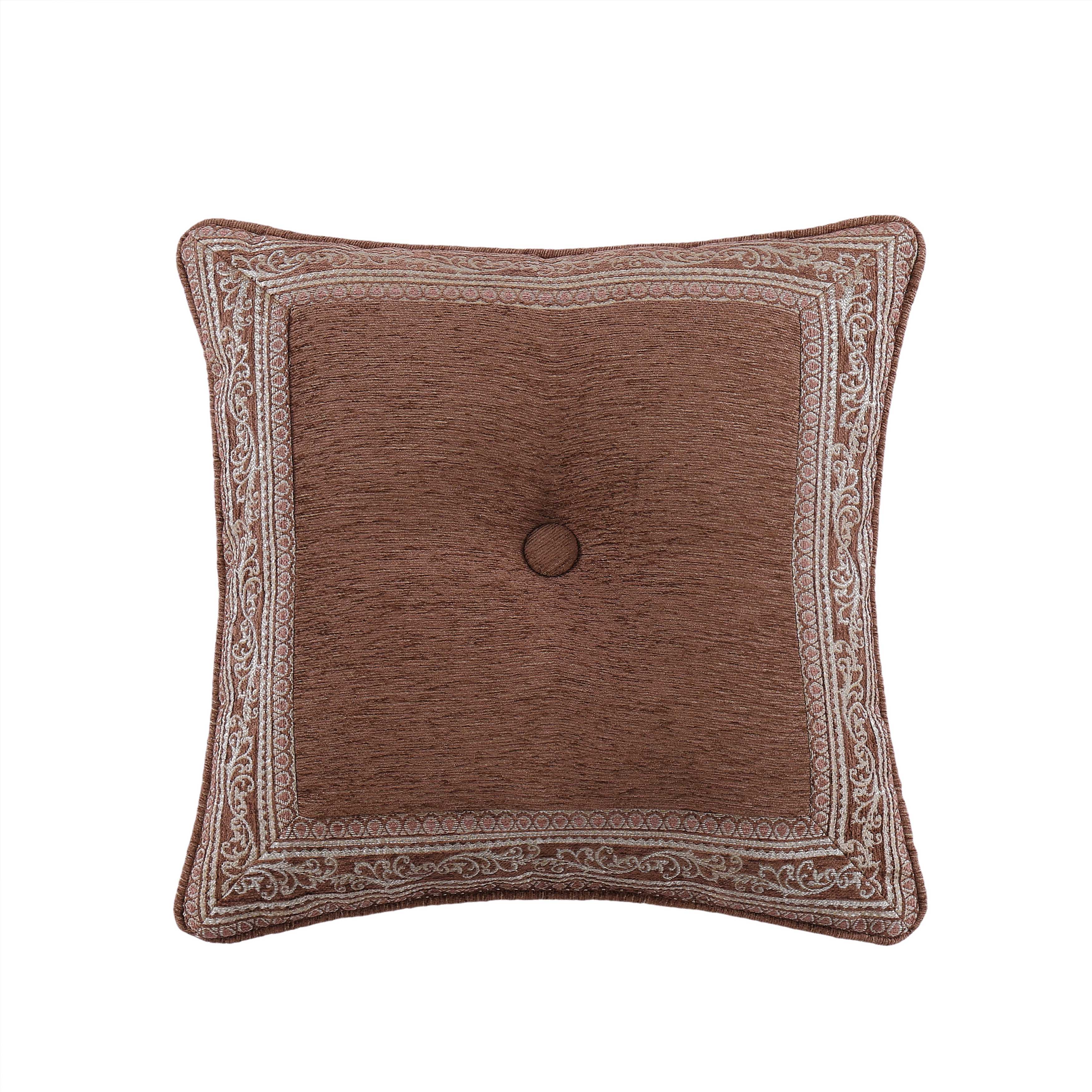 Weston Terracotta Square Decorative Throw Pillow 18" x 18" Throw Pillows By J. Queen New York