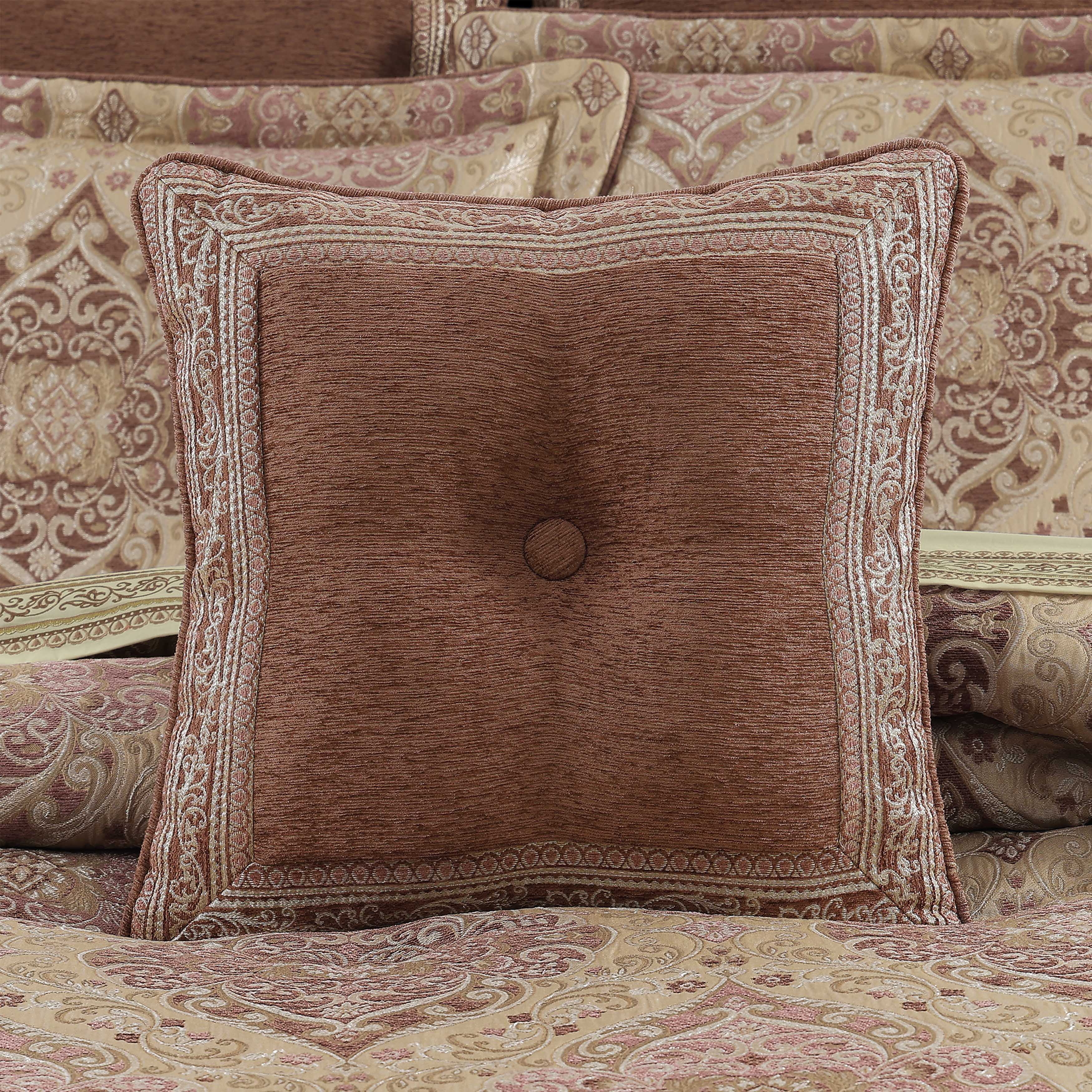 Weston Terracotta Square Decorative Throw Pillow 18" x 18" Throw Pillows By J. Queen New York