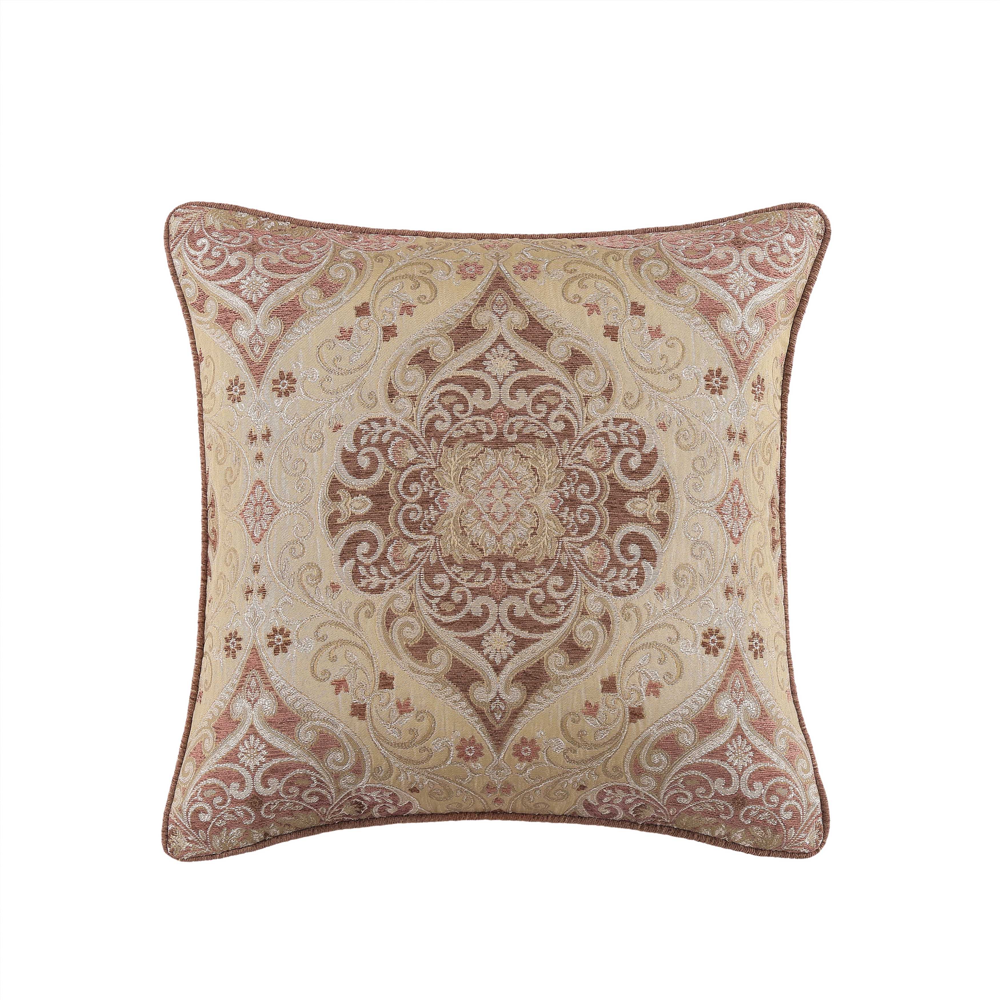 Weston Terracotta Square Decorative Throw Pillow 20" x 20" Throw Pillows By J. Queen New York