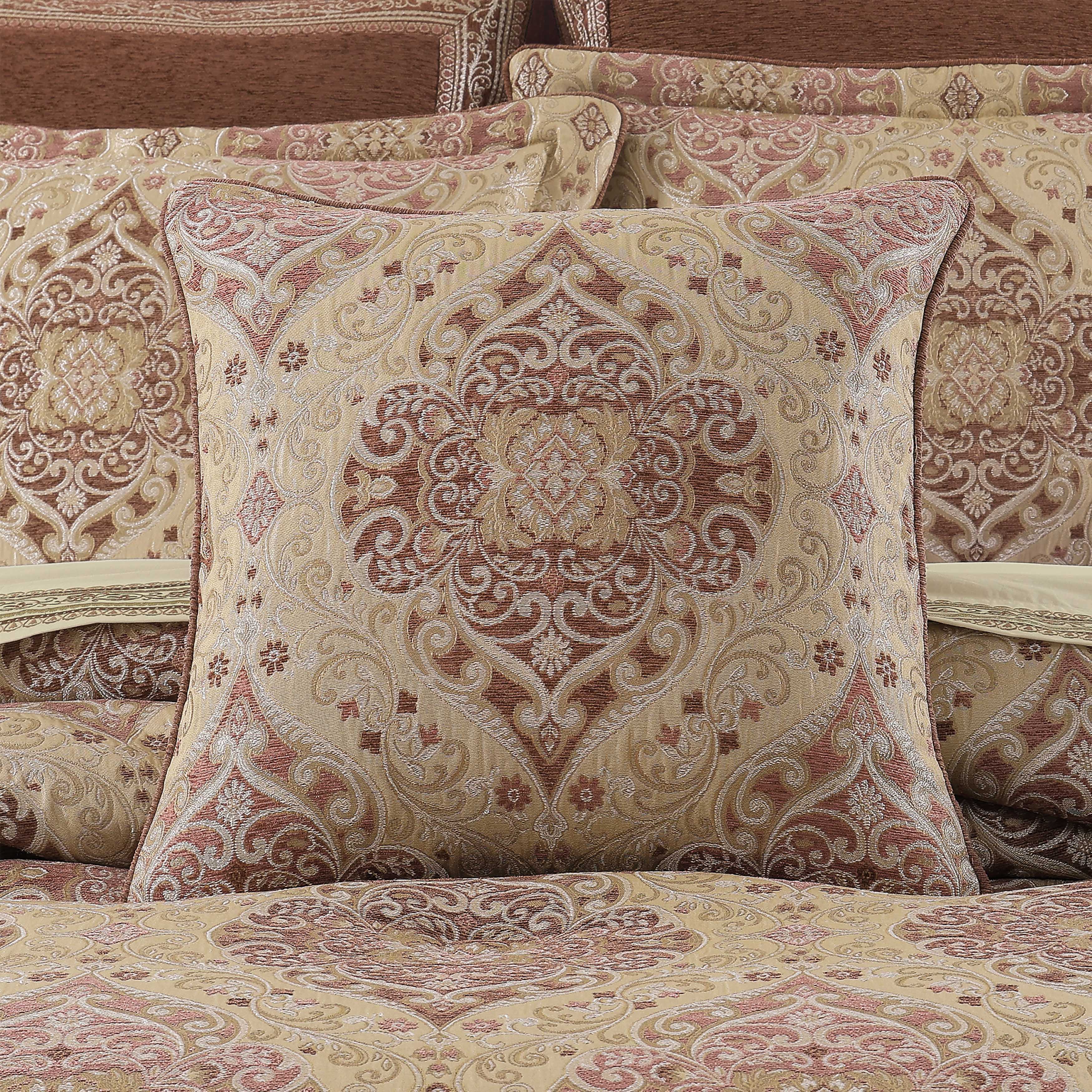 Weston Terracotta Square Decorative Throw Pillow 20" x 20" Throw Pillows By J. Queen New York