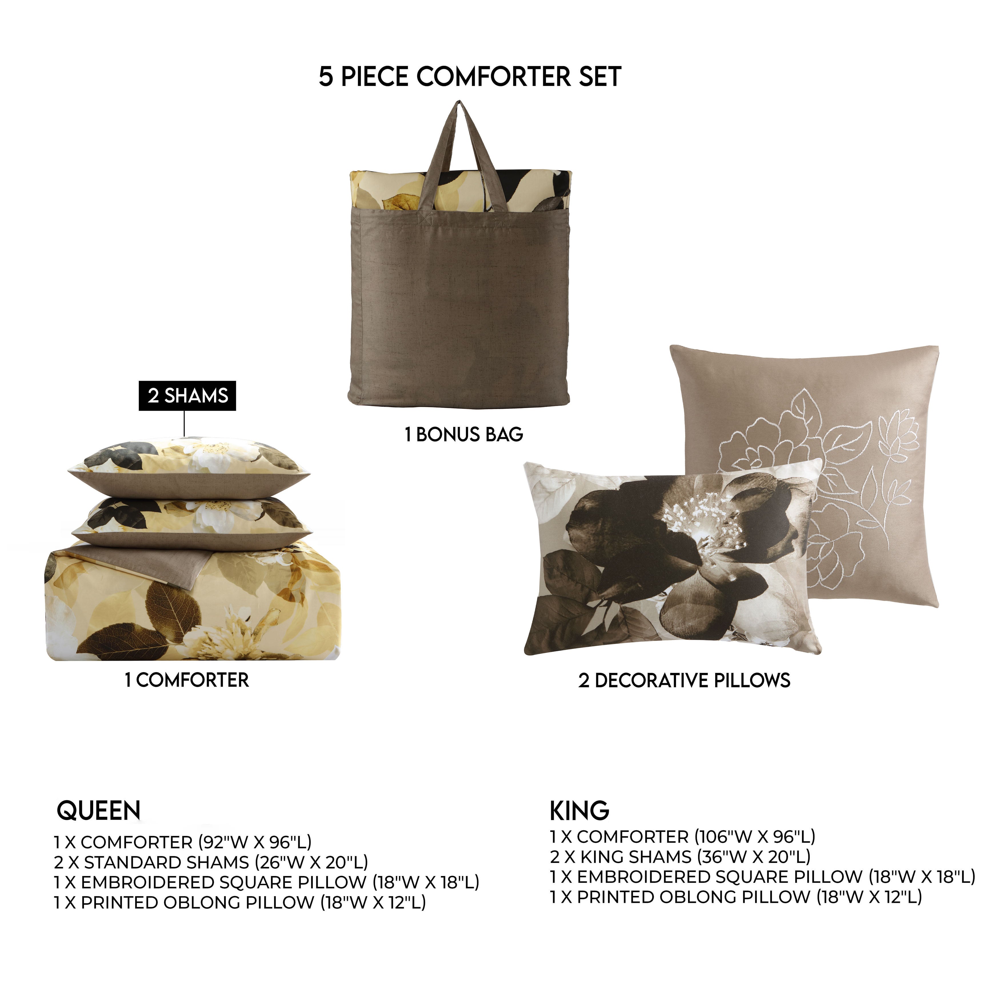 Bebejan Magnolia 5 Piece Reversible Comforter Set Comforter Sets By Bebejan®