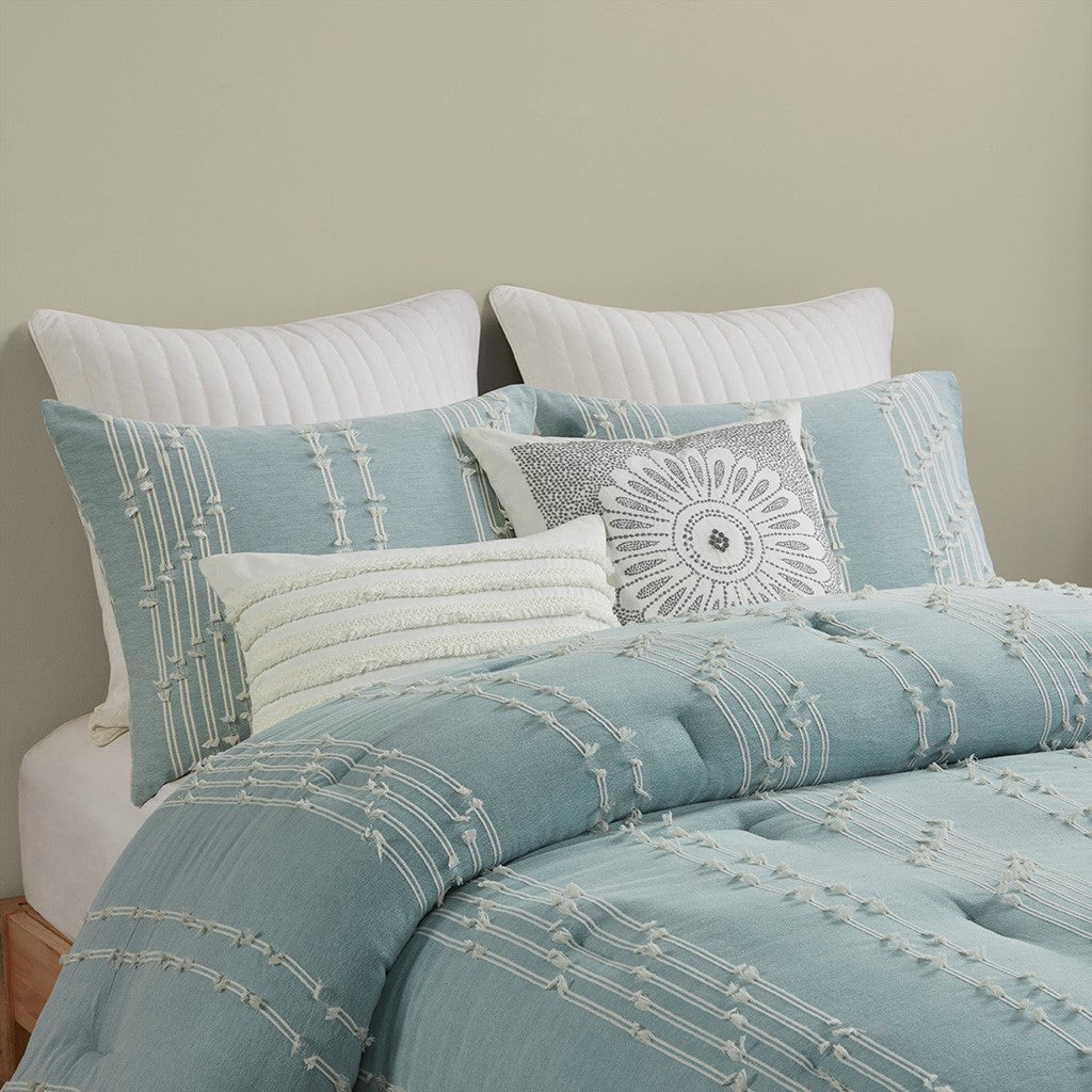 Kara Cotton Jacquard 3 Piece Comforter Set Comforter Sets By JLA HOME/Olliix (E & E Co., Ltd)