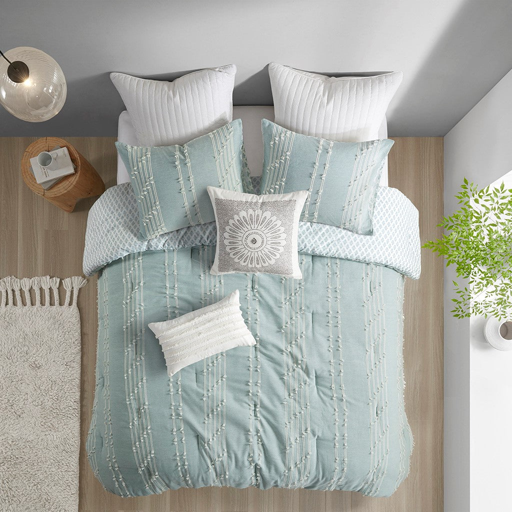 Kara Cotton Jacquard 3 Piece Comforter Set Comforter Sets By JLA HOME/Olliix (E & E Co., Ltd)