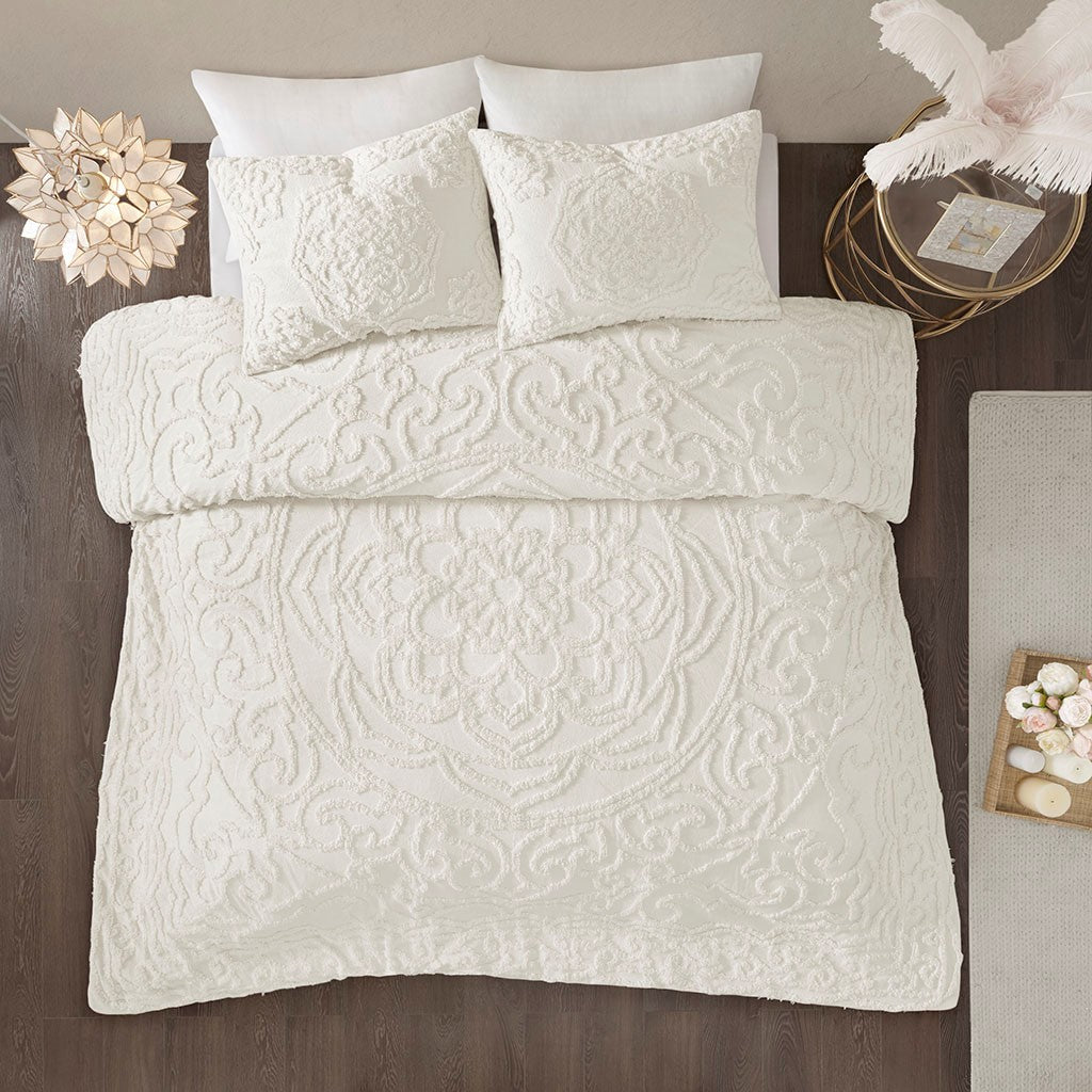 Laetitia 3-Piece Cotton Chenille Medallion Comforter Set Comforter Sets By JLA HOME/Olliix (E & E Co., Ltd)