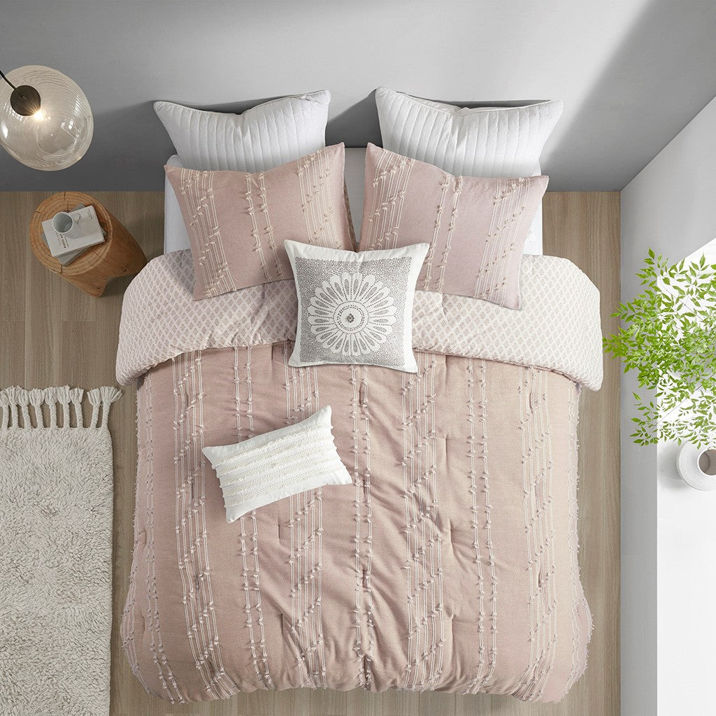 Kara Cotton Jacquard 3 Piece Comforter Set Comforter Sets By JLA HOME/Olliix (E & E Co., Ltd)
