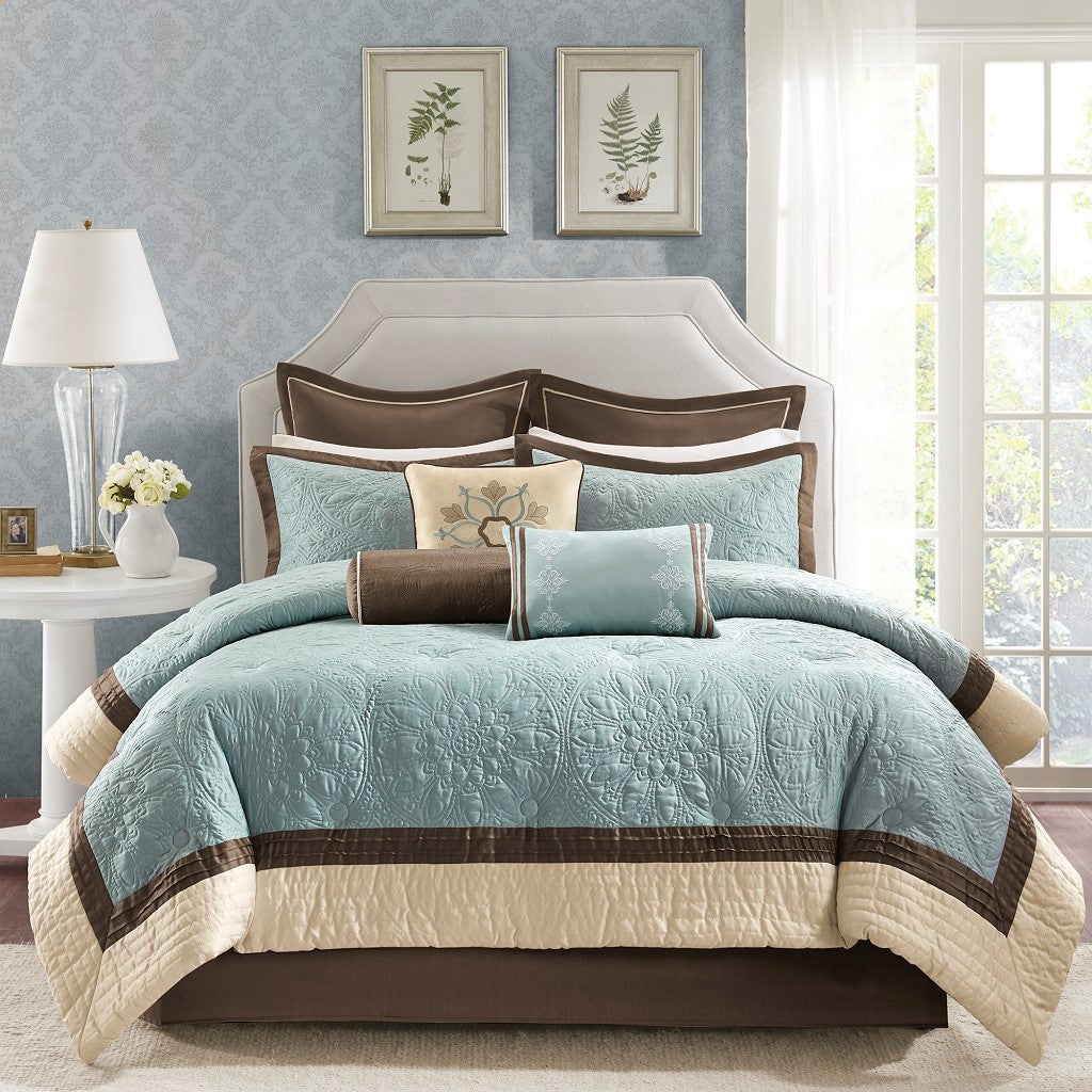 Juliana 9 Piece Charmeuse Comforter Set Comforter Sets By JLA HOME/Olliix (E & E Co., Ltd)