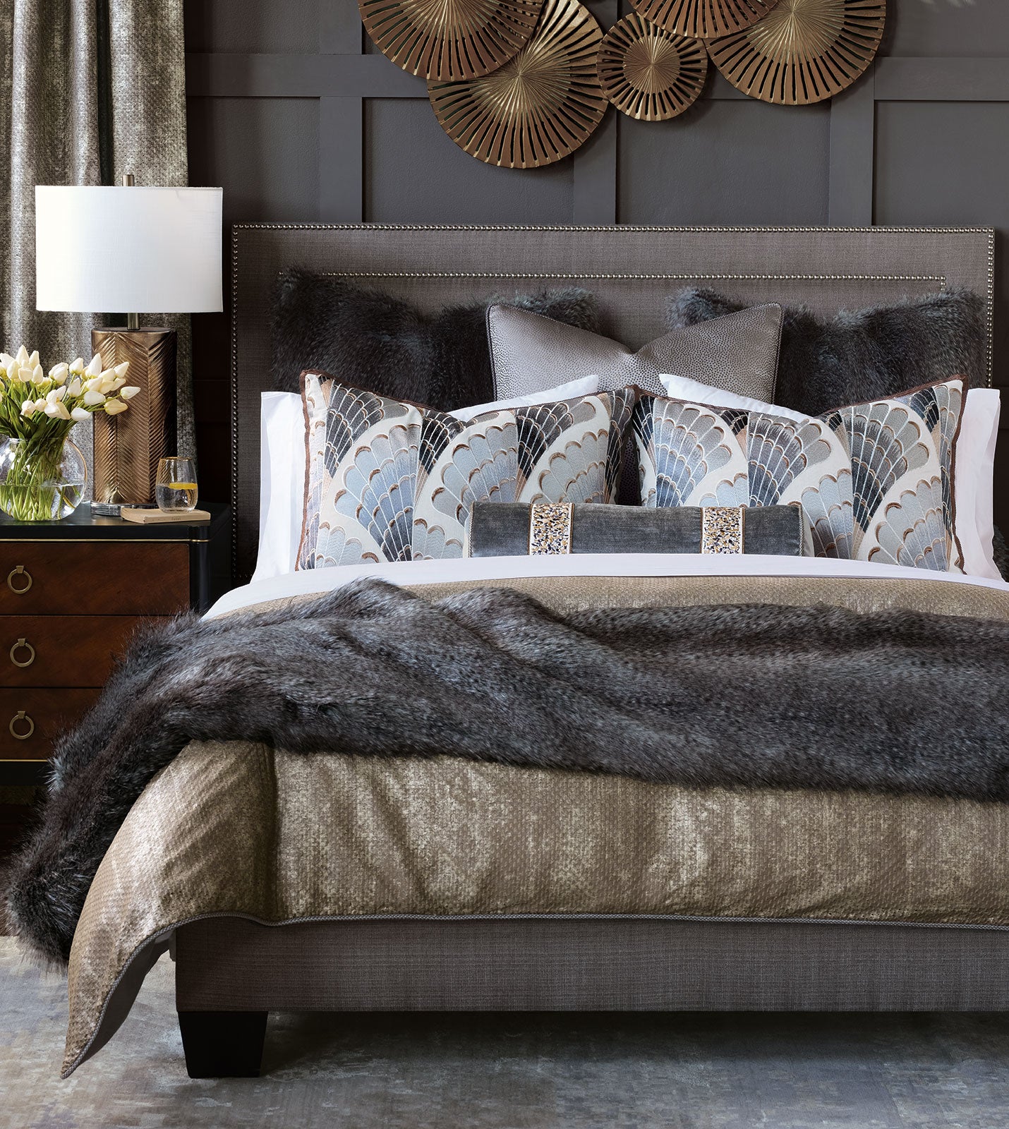 Eastern Accents Indochine Dotted Euro Sham Sham By Eastern Accents