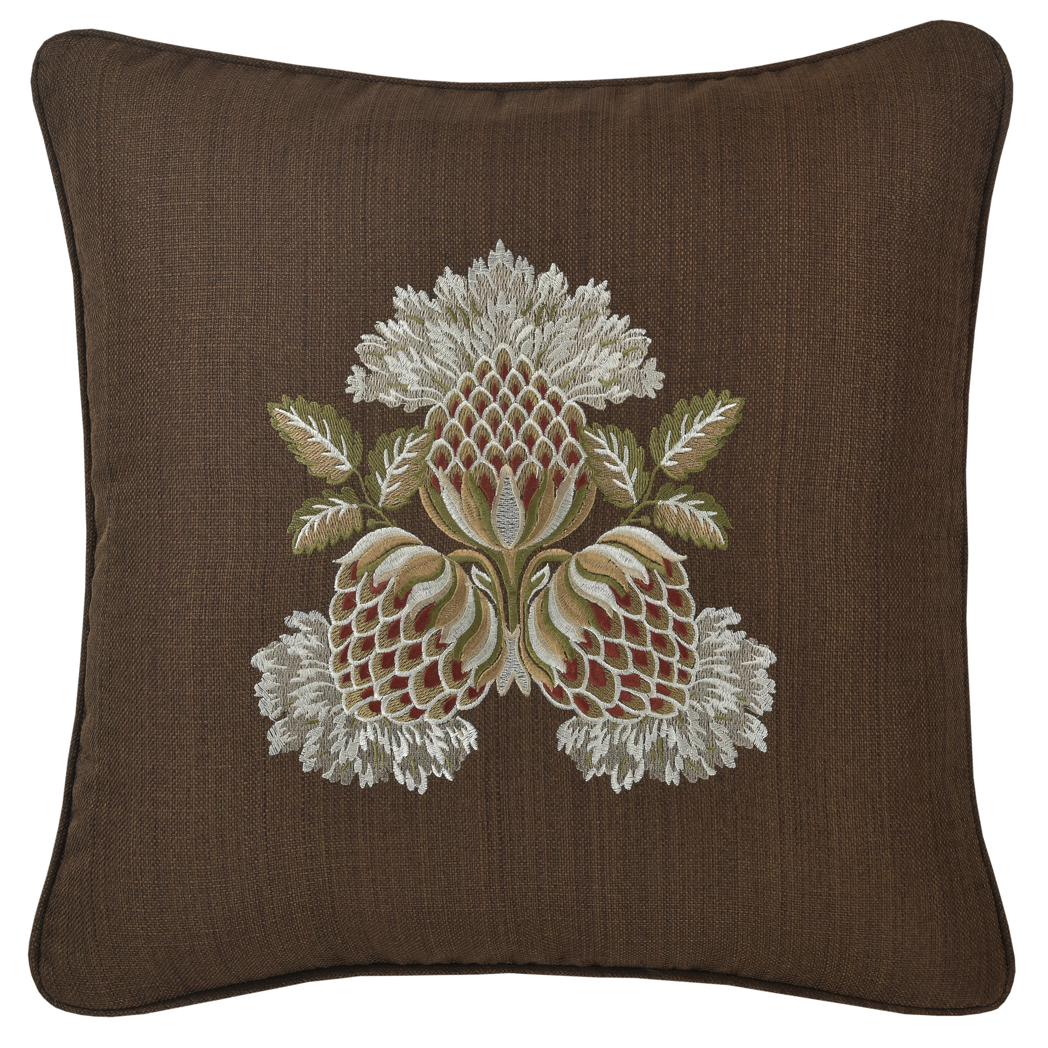 Sayre Ivory Square Decorative Throw Pillow 18" x 18" Throw Pillows By J. Queen New York