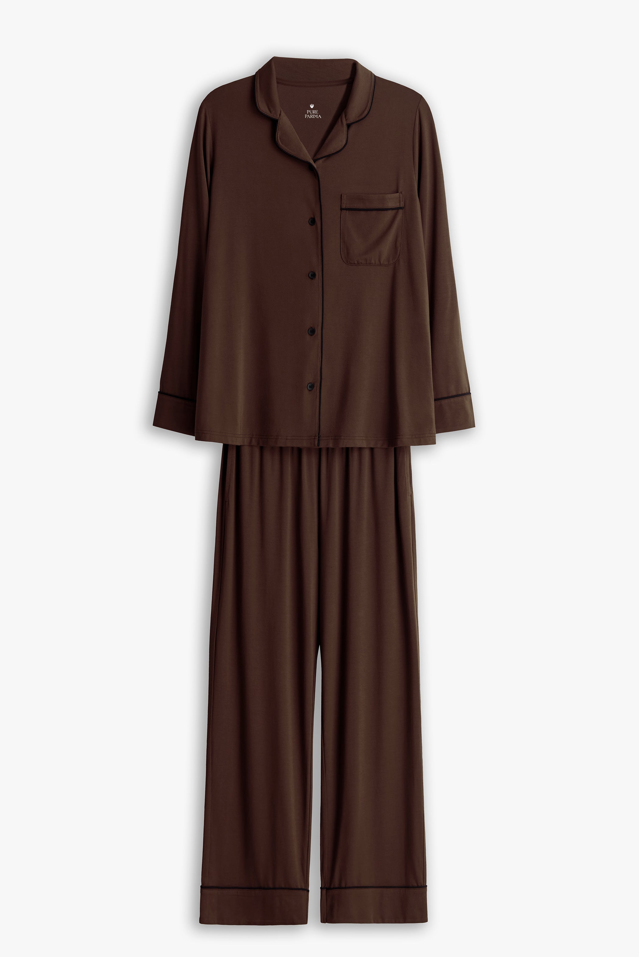 Soft-Knit Long Sleeve Pajama Set Pajama By Pure Parima