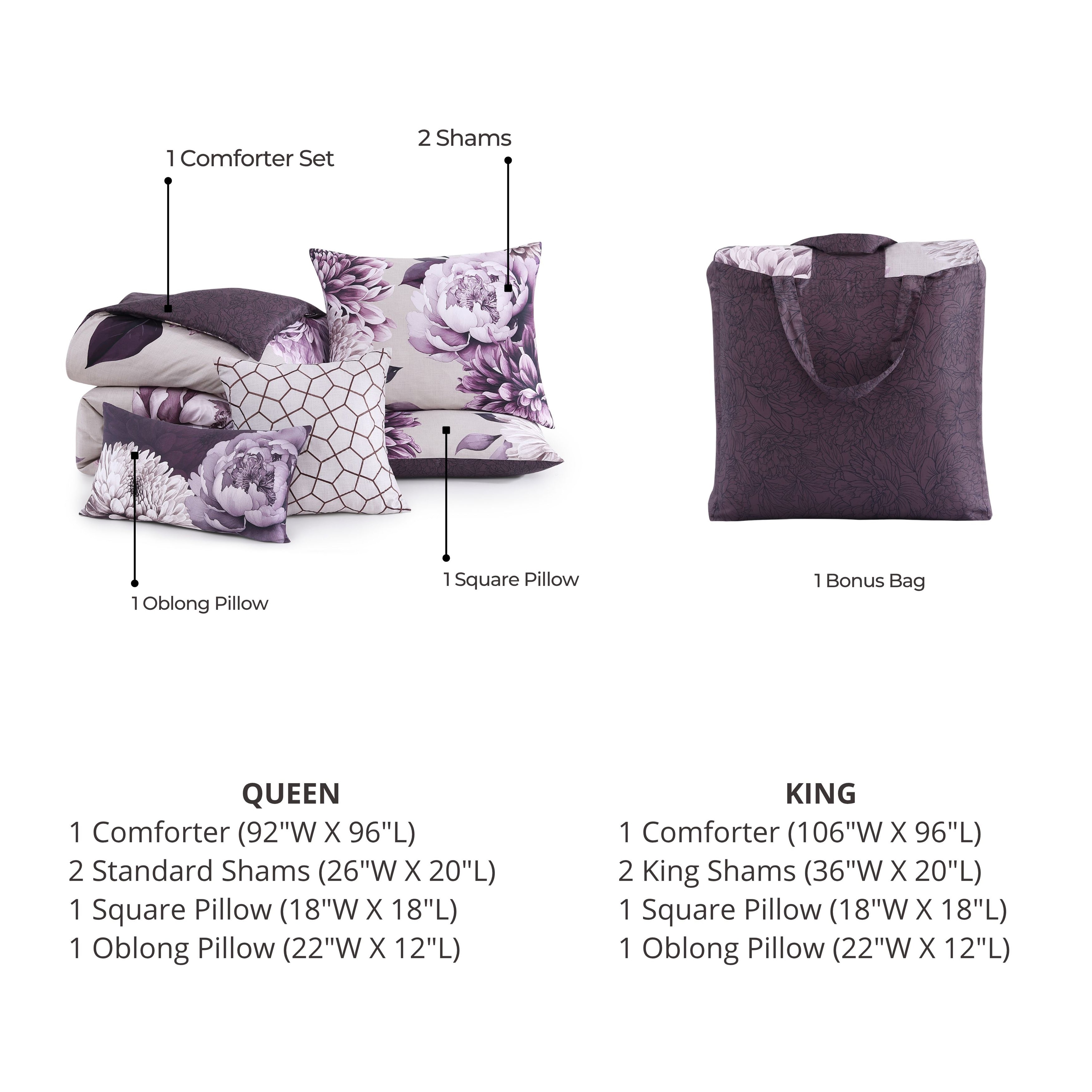 Bebejan Plum Petal 5 Piece Reversible Comforter Set Comforter Sets By Bebejan®