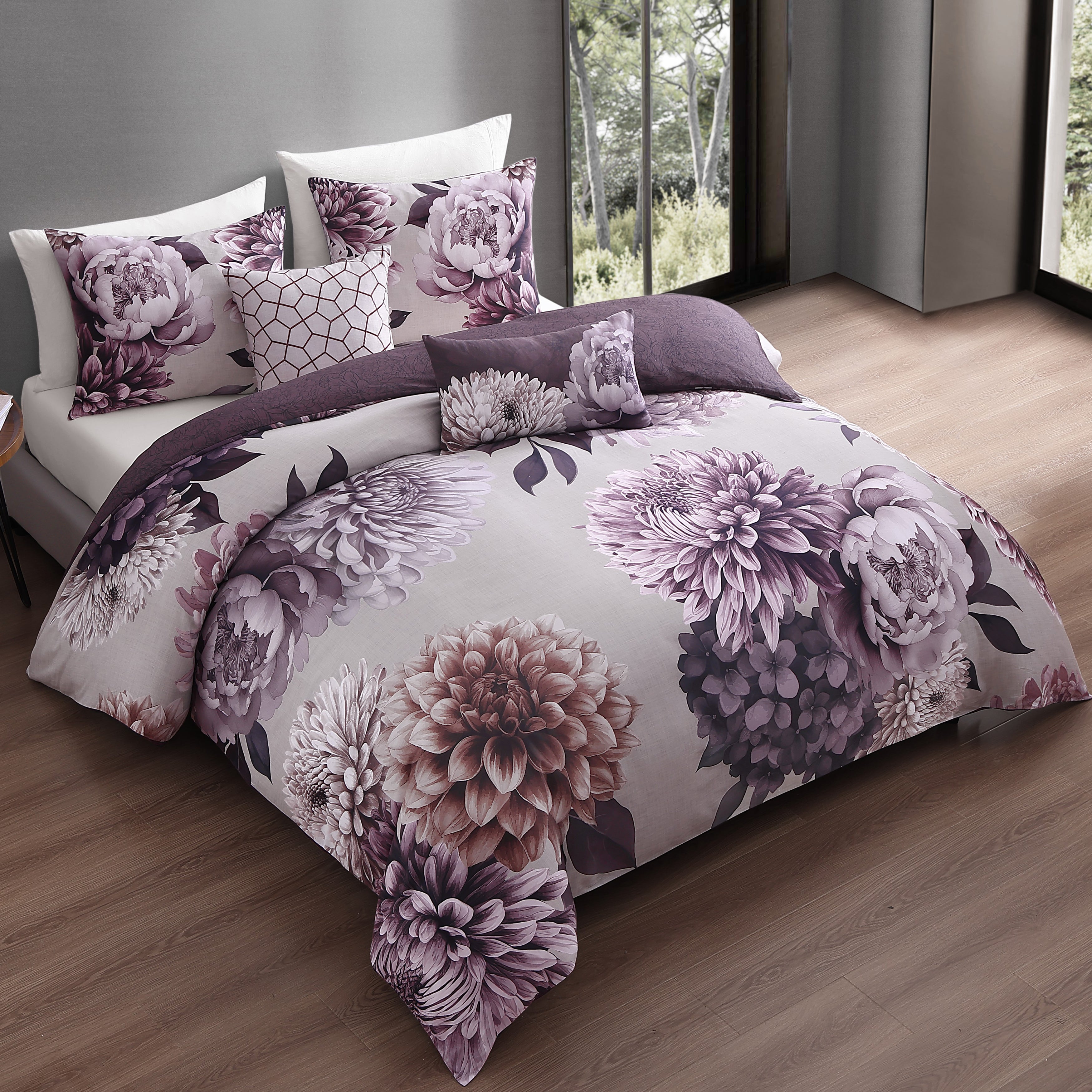 Bebejan Plum Petal 5 Piece Reversible Comforter Set Comforter Sets By Bebejan®