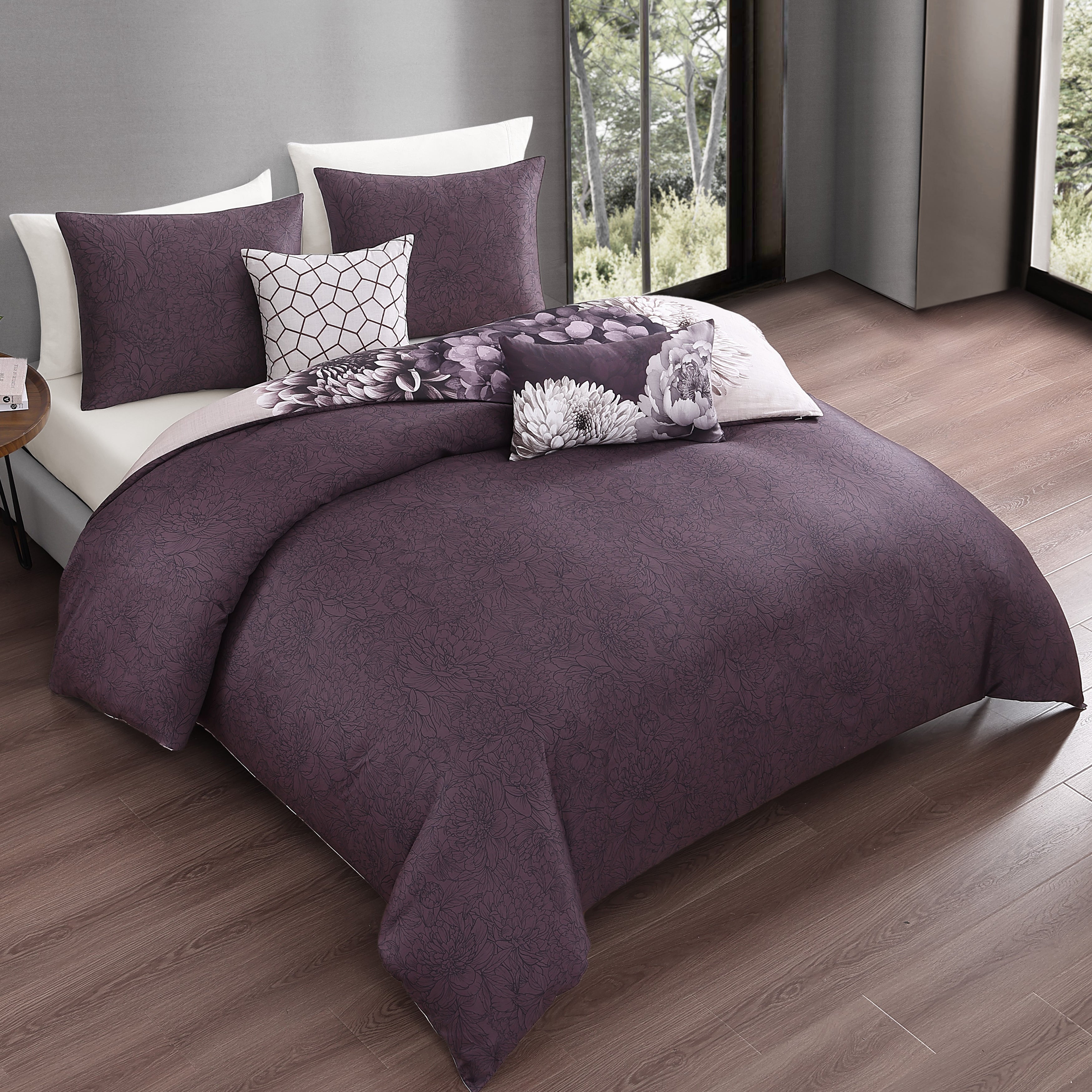 Bebejan Plum Petal 5 Piece Reversible Comforter Set Comforter Sets By Bebejan®
