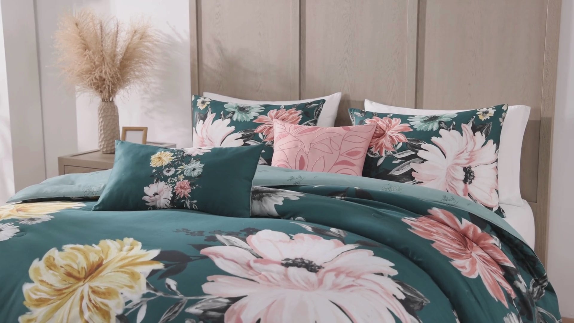 Bebejan Wild Flowers on Teal 5 Piece Reversible Comforter Set Comforter Sets By Bebejan®