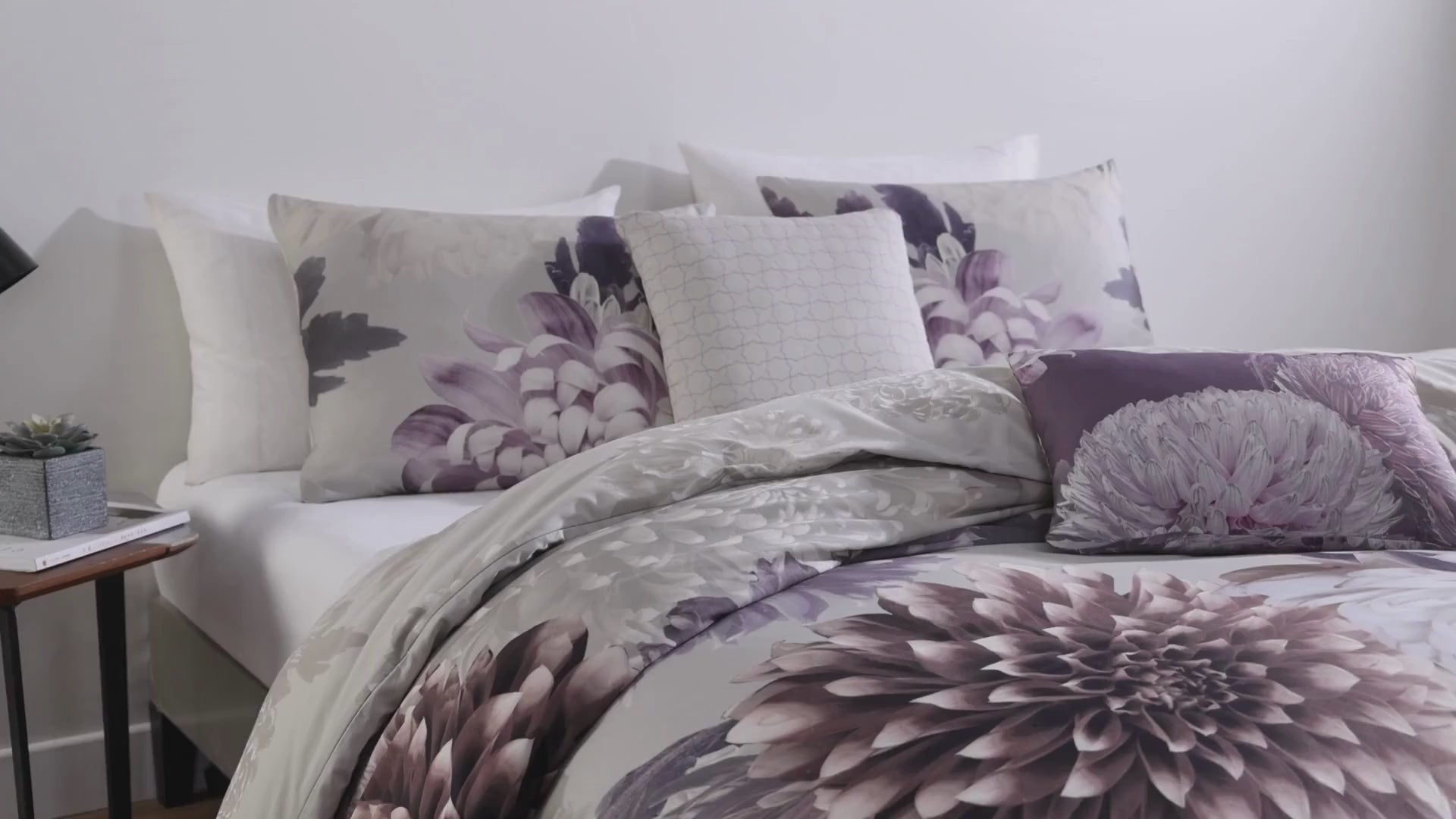 Bebejan Dahlia Purple 5 Piece Reversible Comforter Set - Final Sale Comforter Sets By US Office - Latest-bedding