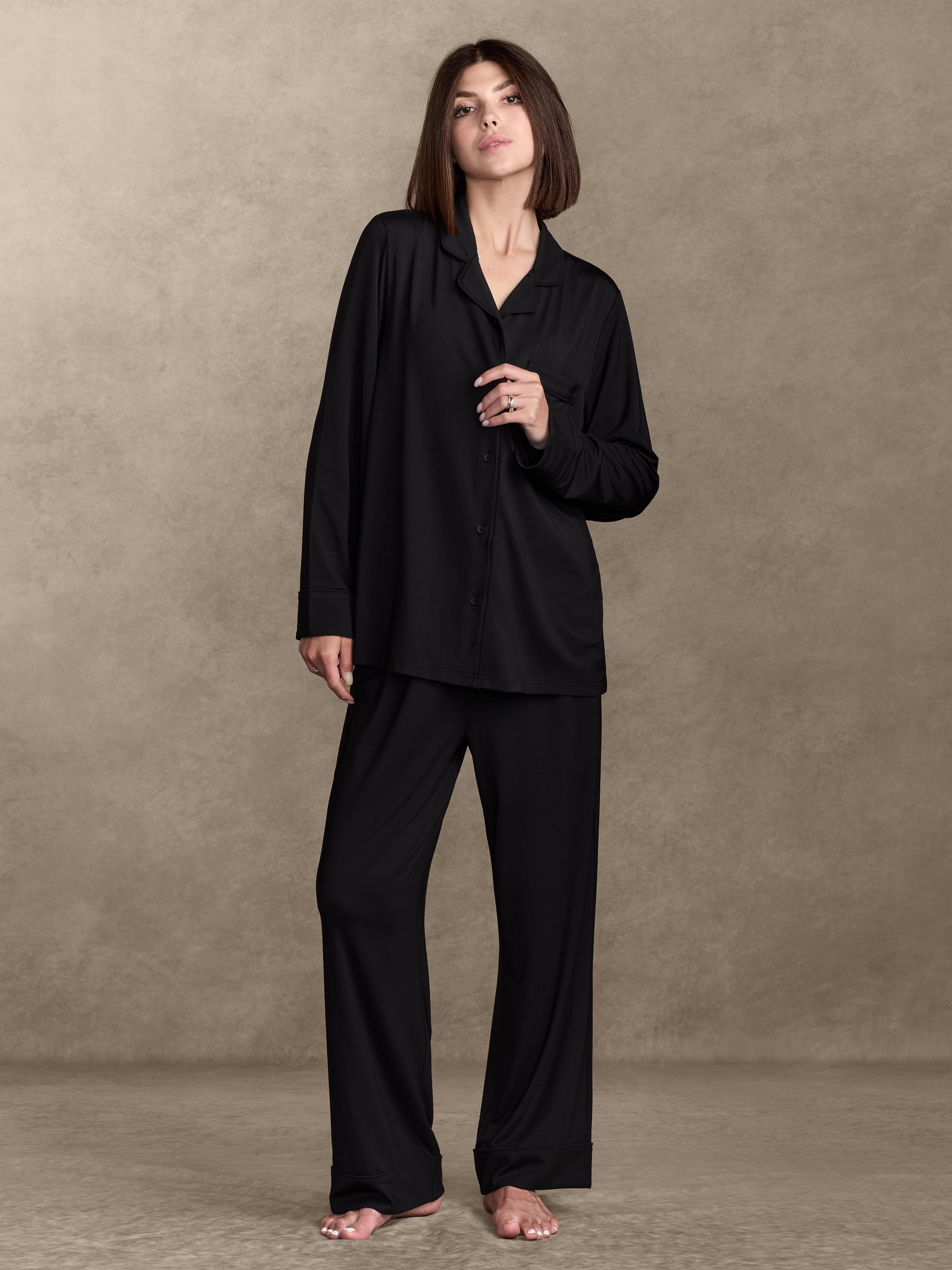 Soft-Knit Long Sleeve Pajama Set Pajama By Pure Parima